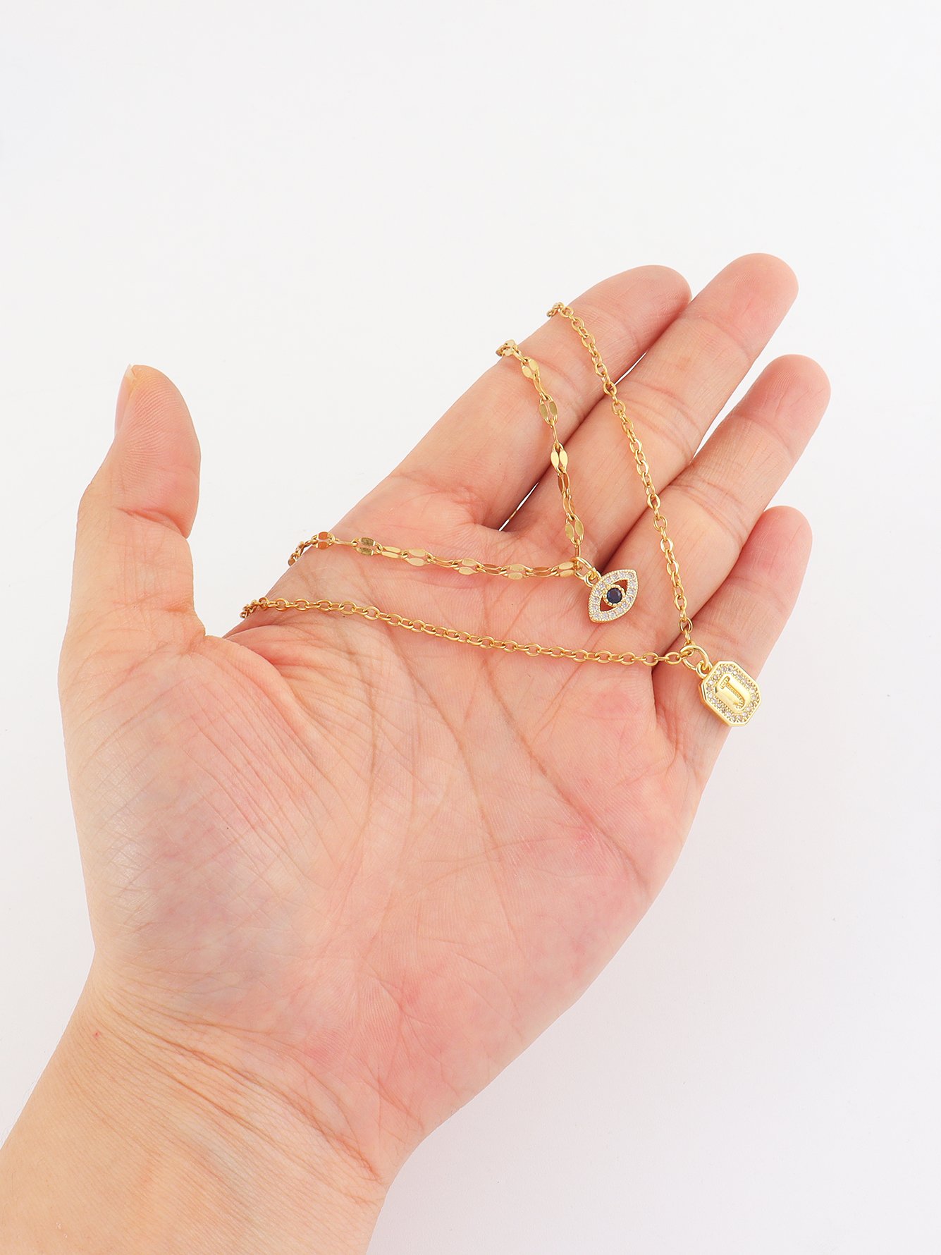 Gold Solid Pendant Necklace