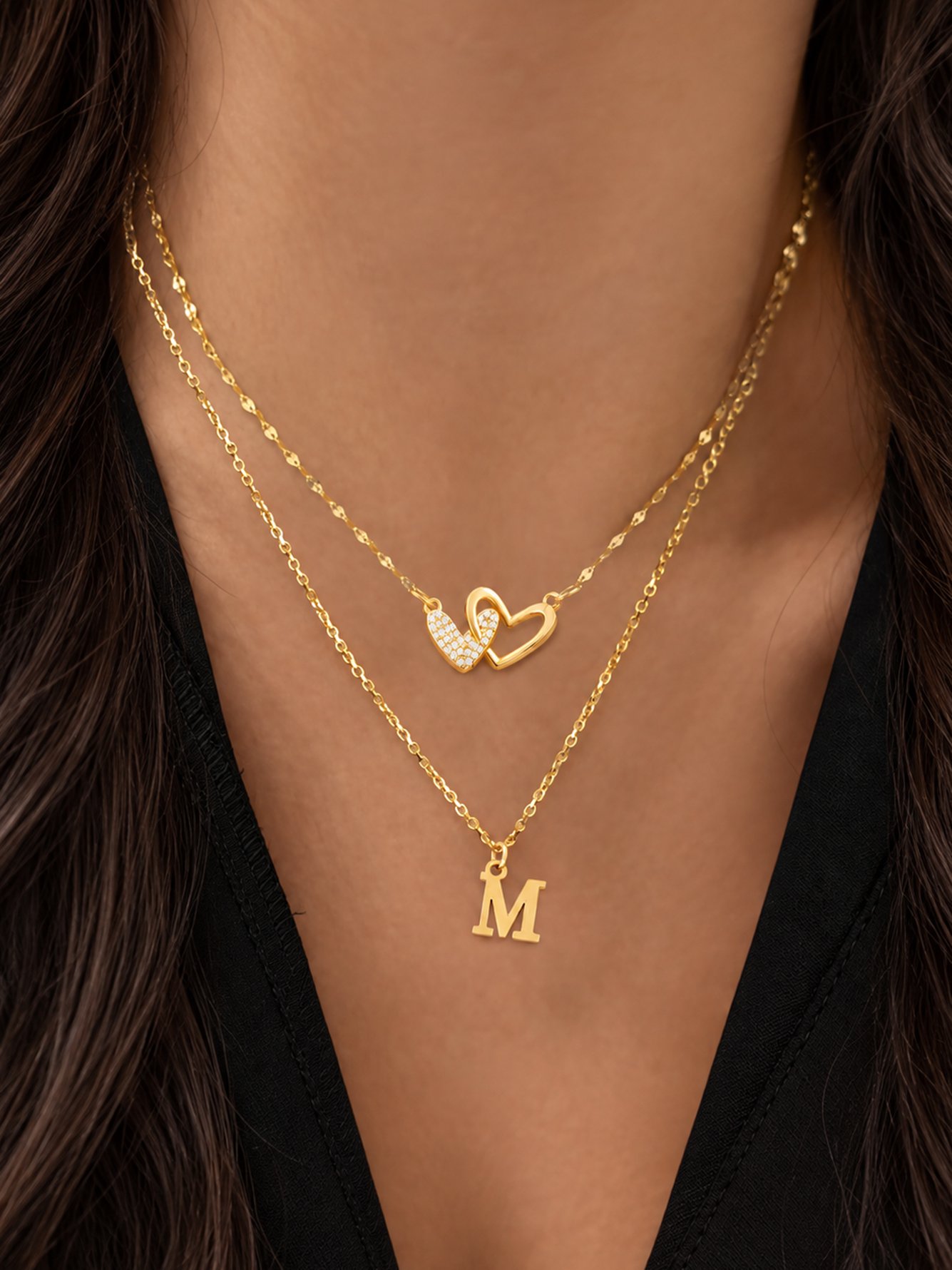 Gold Solid Pendant Necklace
