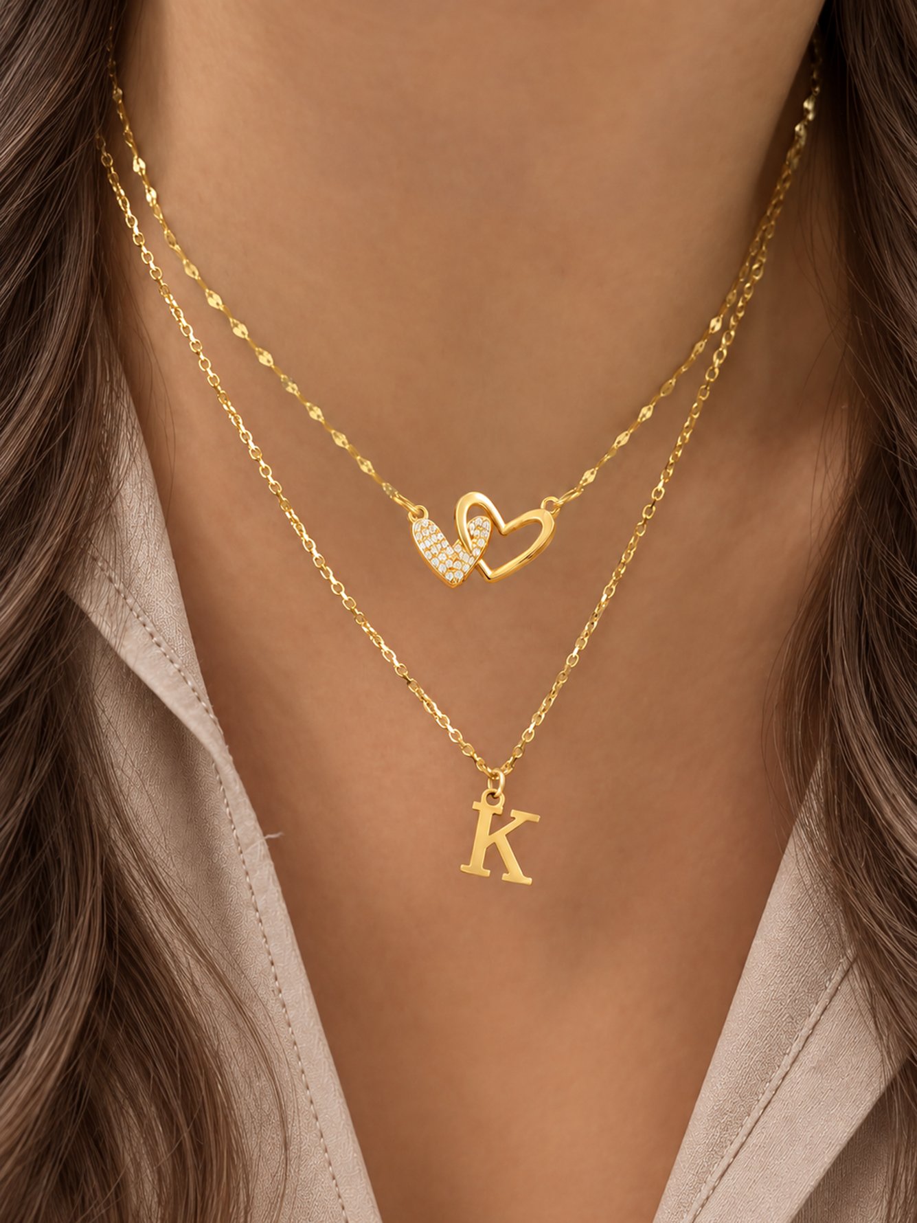 Gold Solid Pendant Necklace