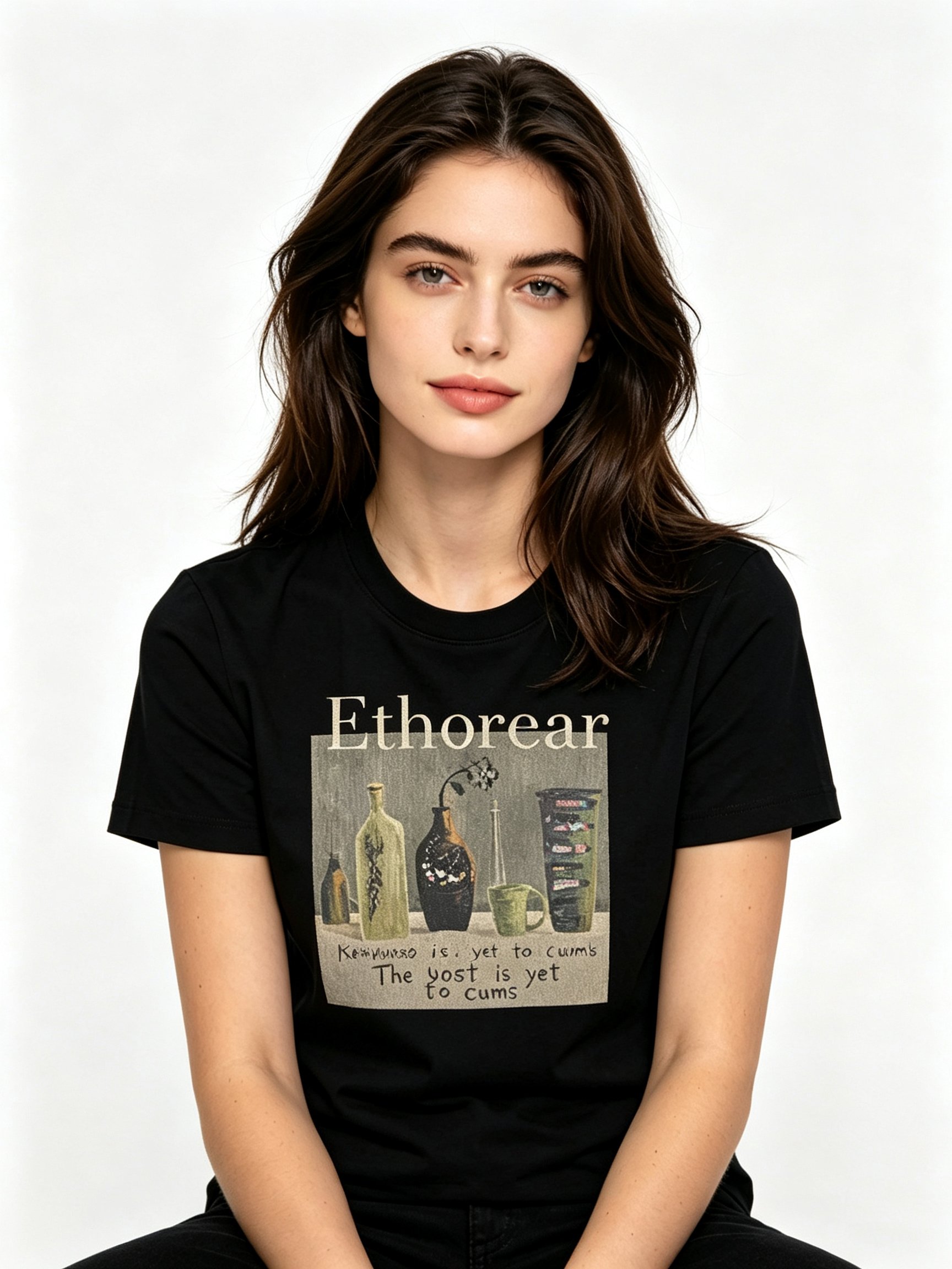 Black Printed Round Neck Regular T-Shirt