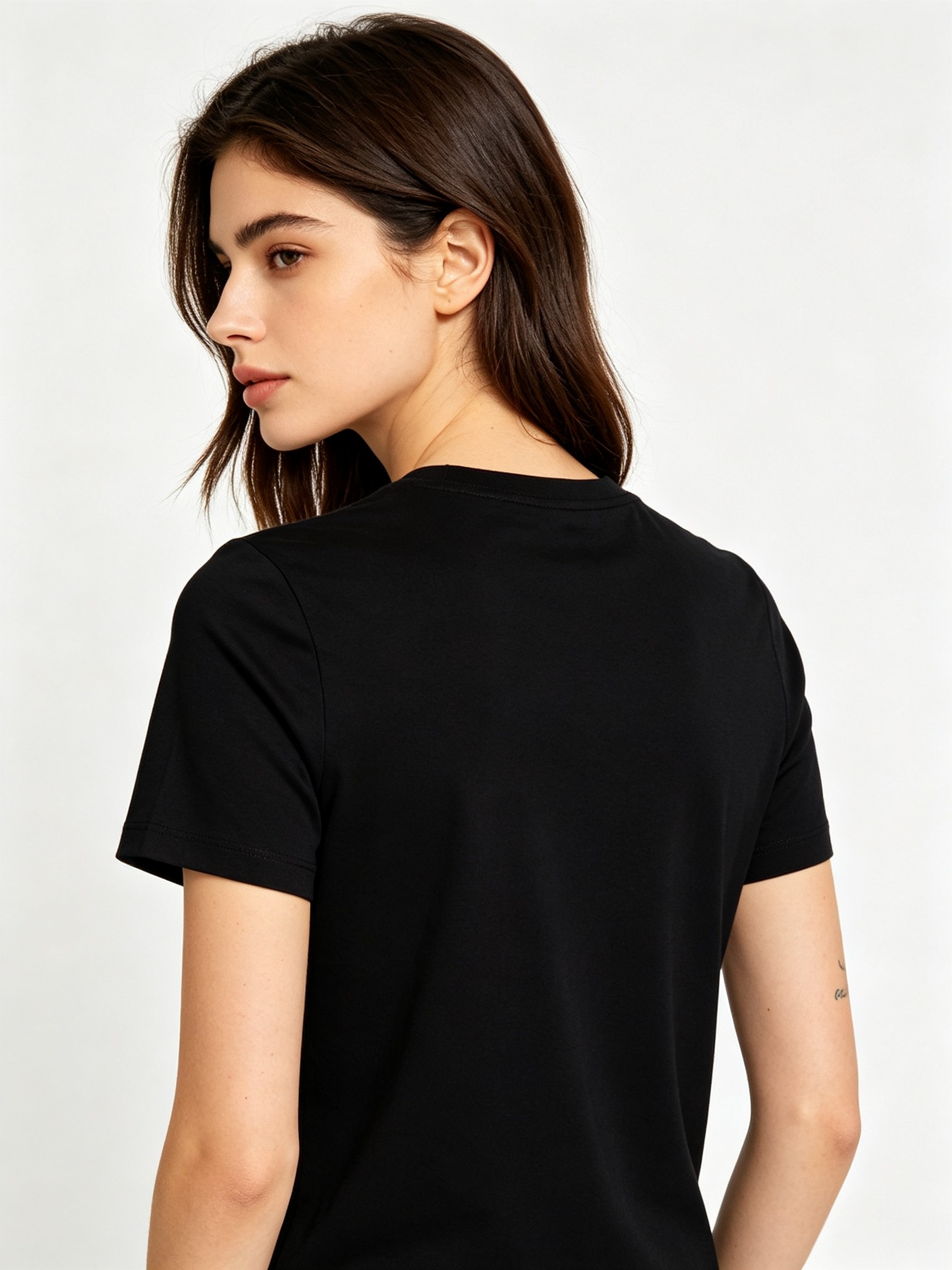 Black Printed Round Neck Regular T-Shirt
