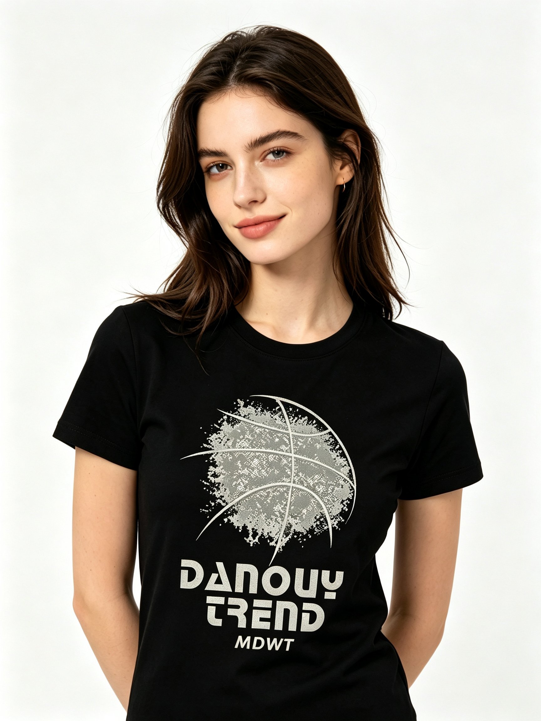 Black Printed Round Neck Regular T-Shirt