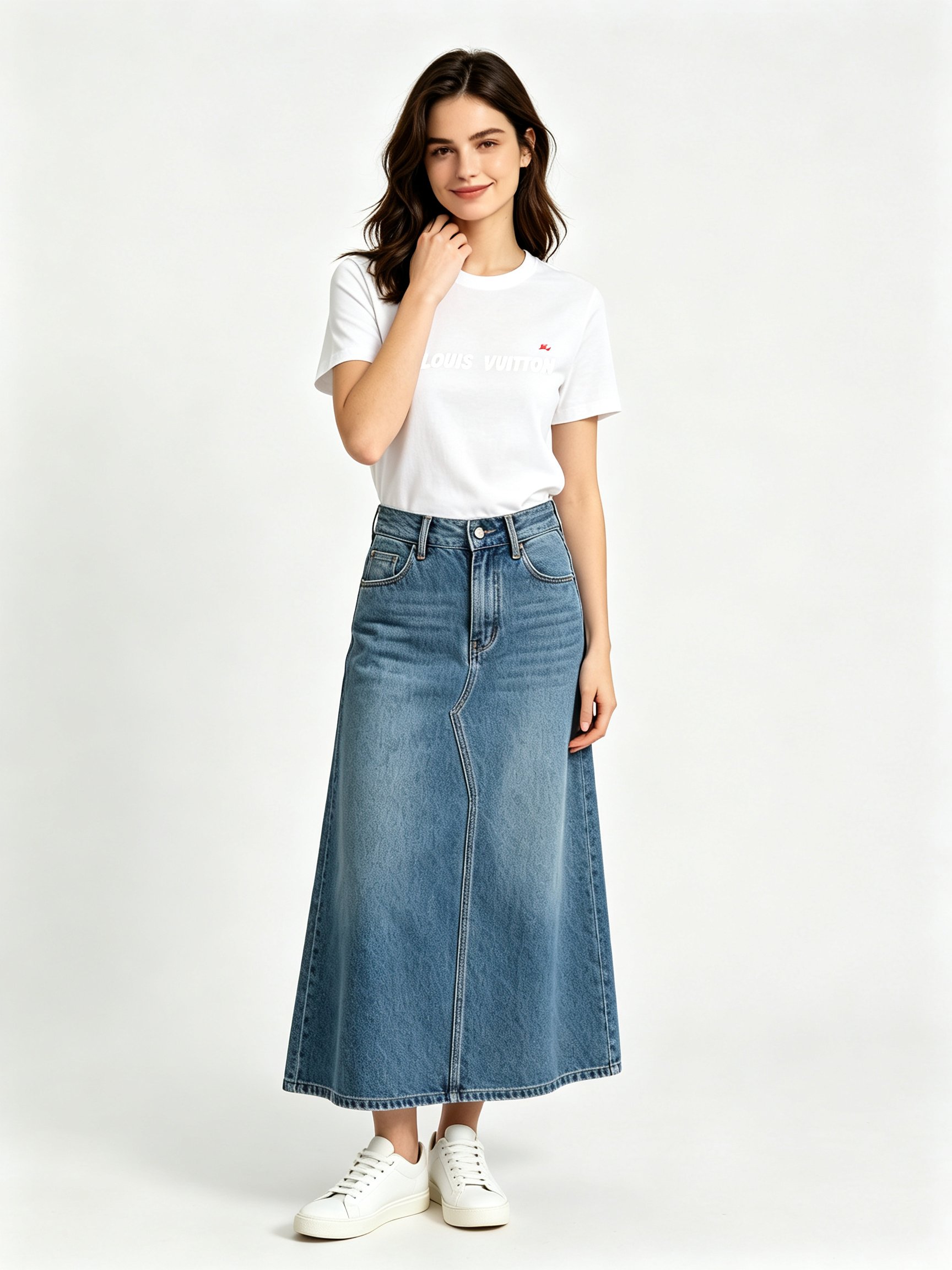 White Printed Round Neck Regular T-Shirt