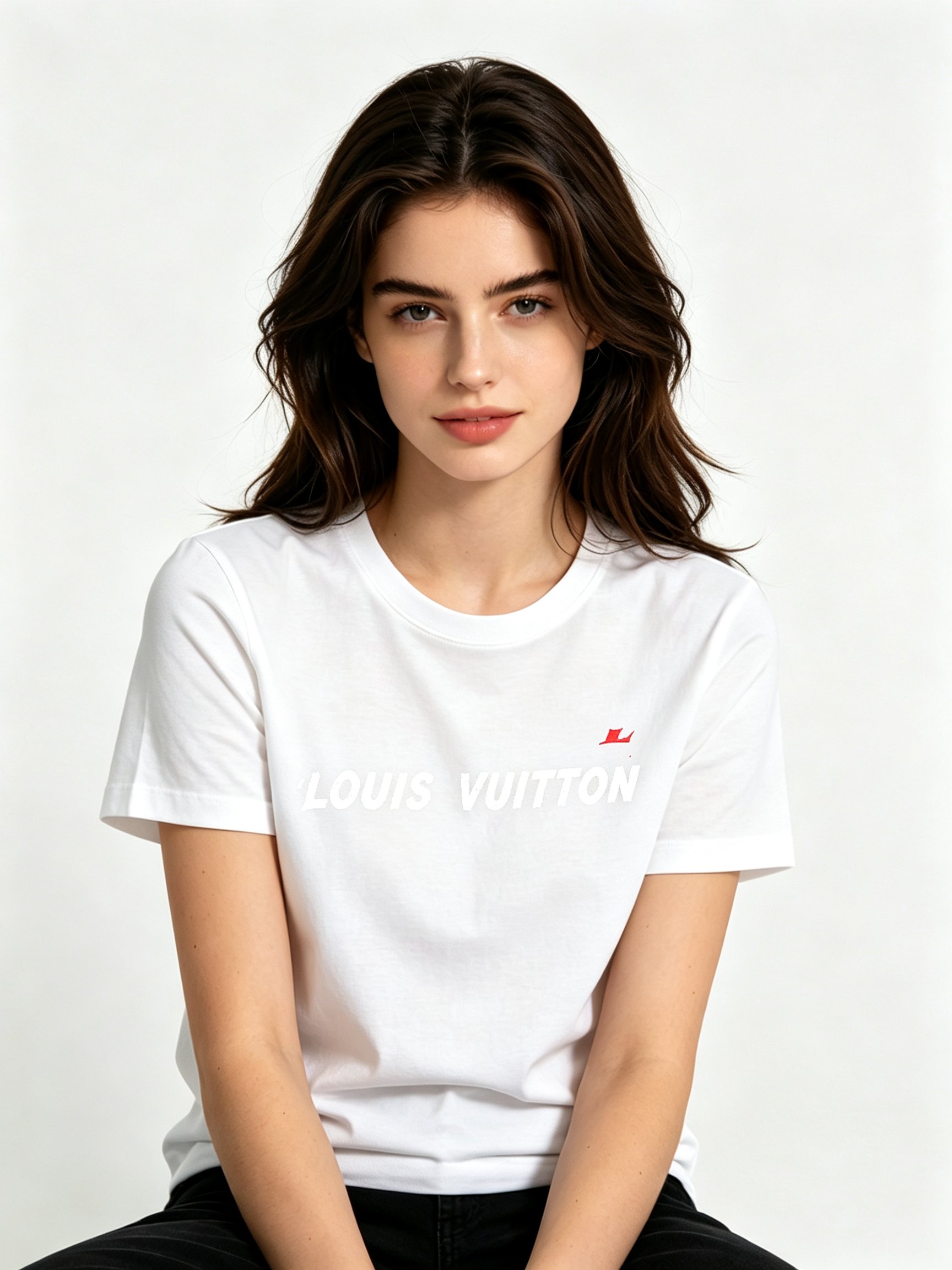 White Printed Round Neck Regular T-Shirt