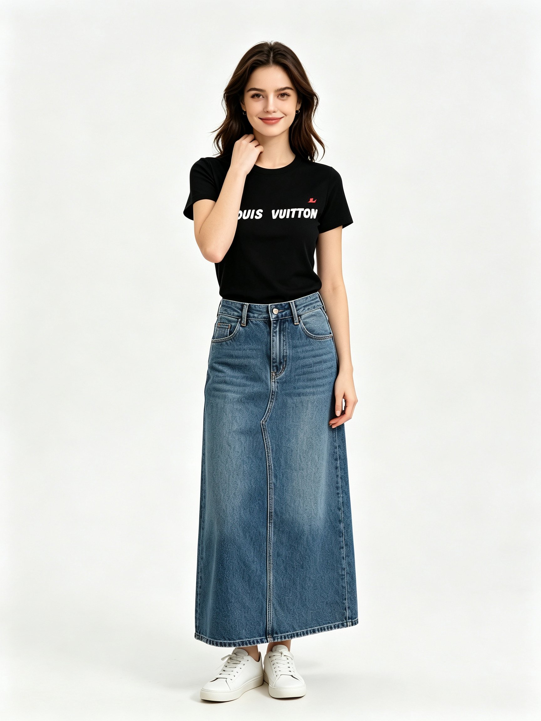 Black Printed Round Neck Regular T-Shirt