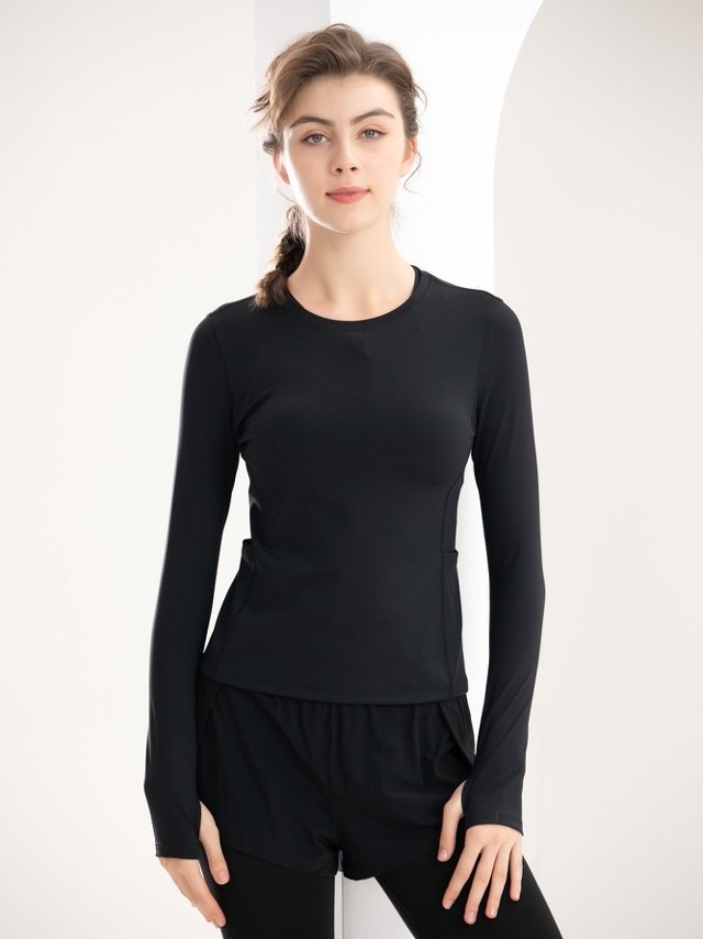 Black Long-Sleeve Performance Top