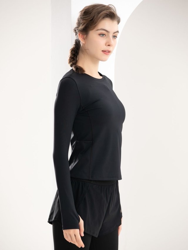 Black Long-Sleeve Performance Top