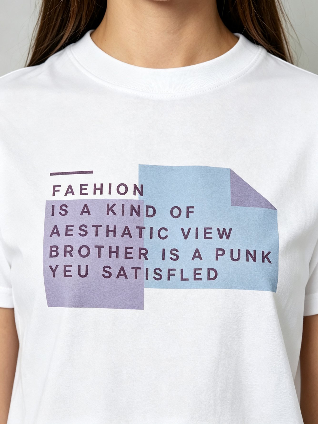 White Printed Round Neck Regular T-Shirt