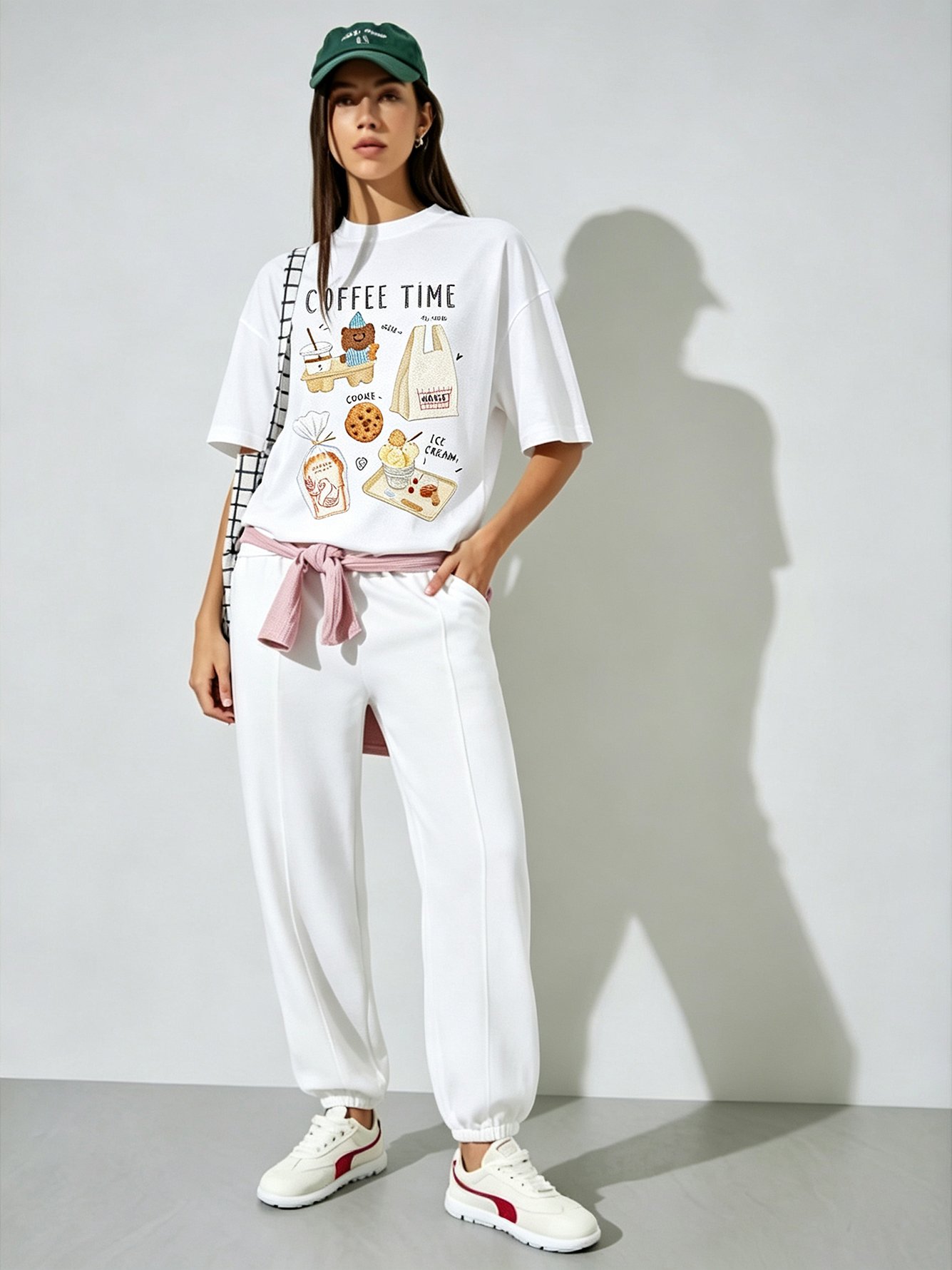 White Printed Round Neck Regular T-Shirt