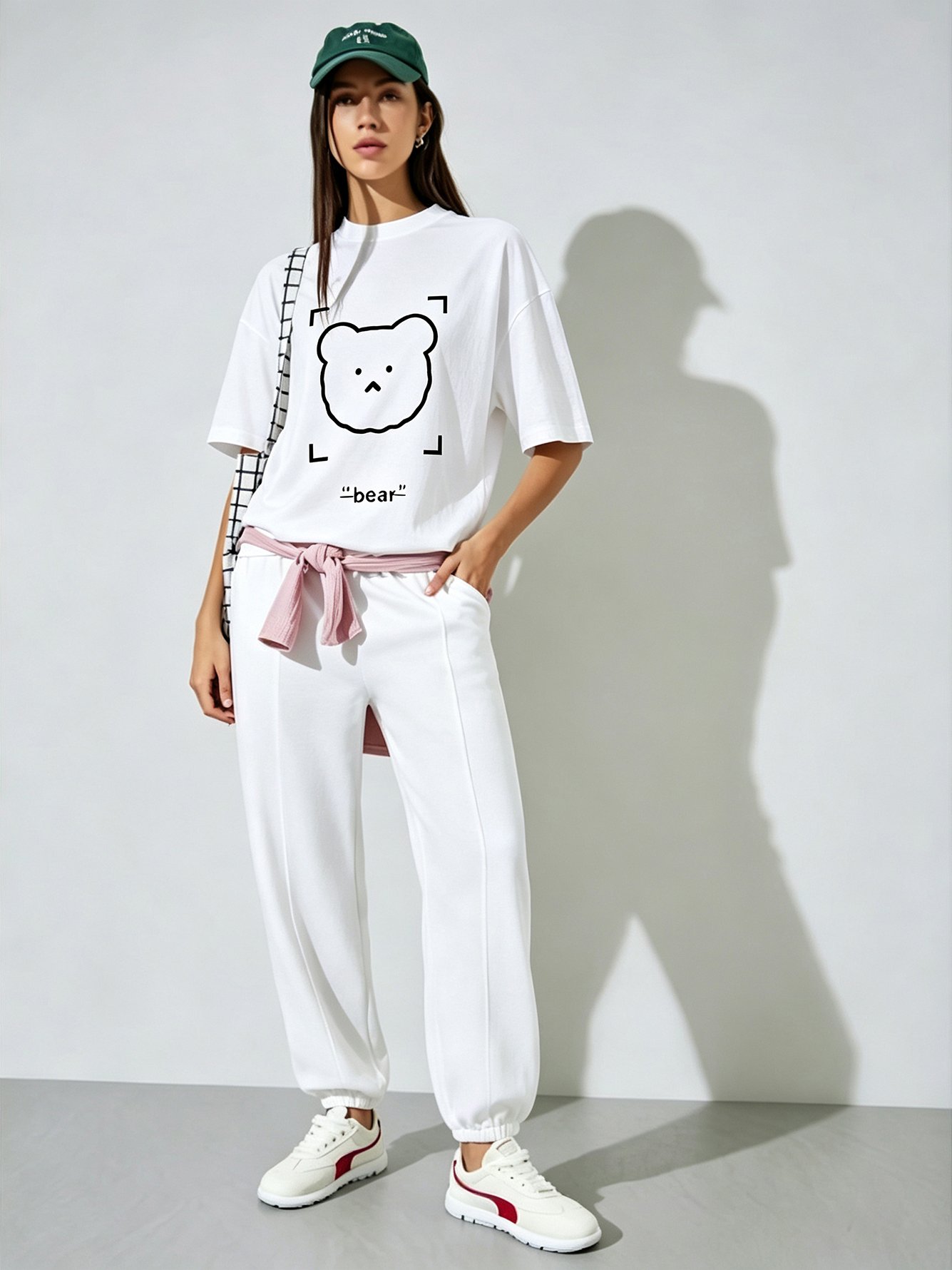 White Printed Round Neck Regular T-Shirt