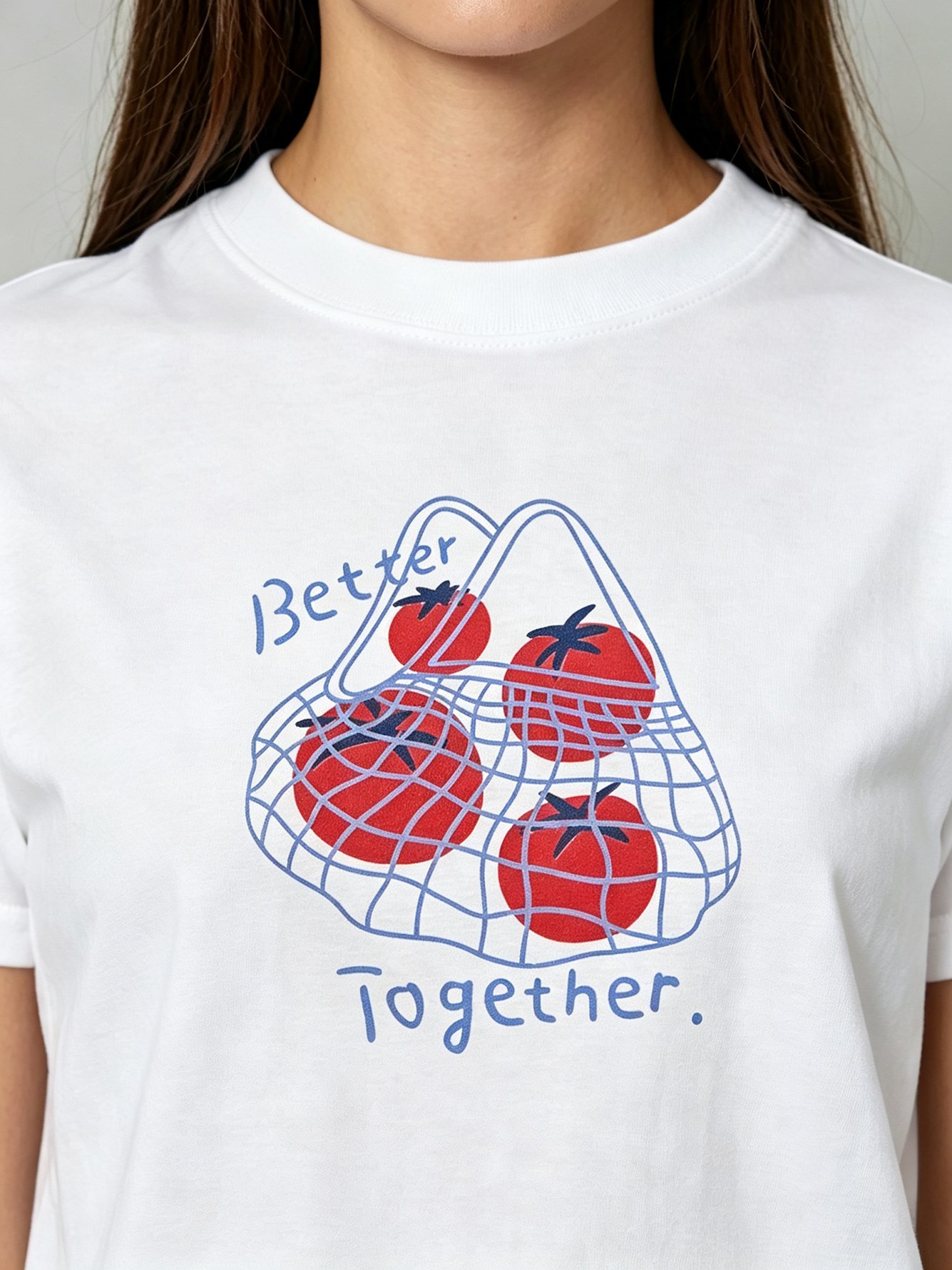White Printed Round Neck Regular T-Shirt