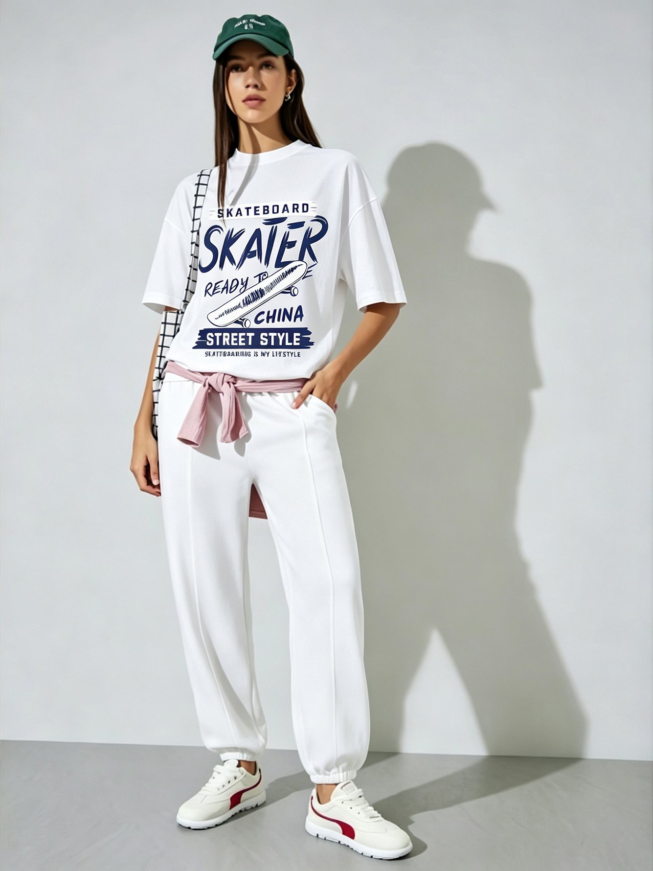 White Printed Round Neck Regular T-Shirt