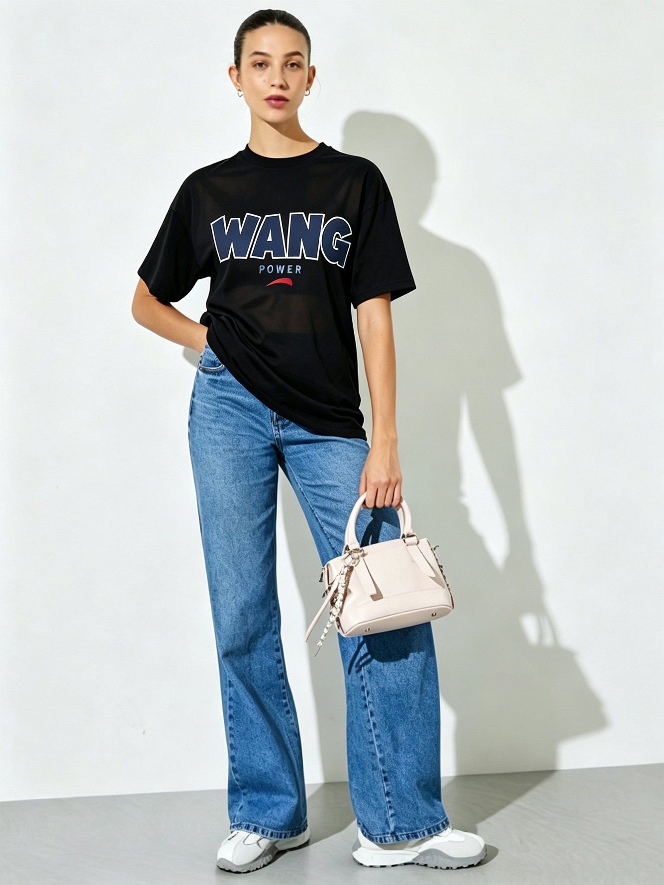 Black Printed Round Neck Regular T-Shirt