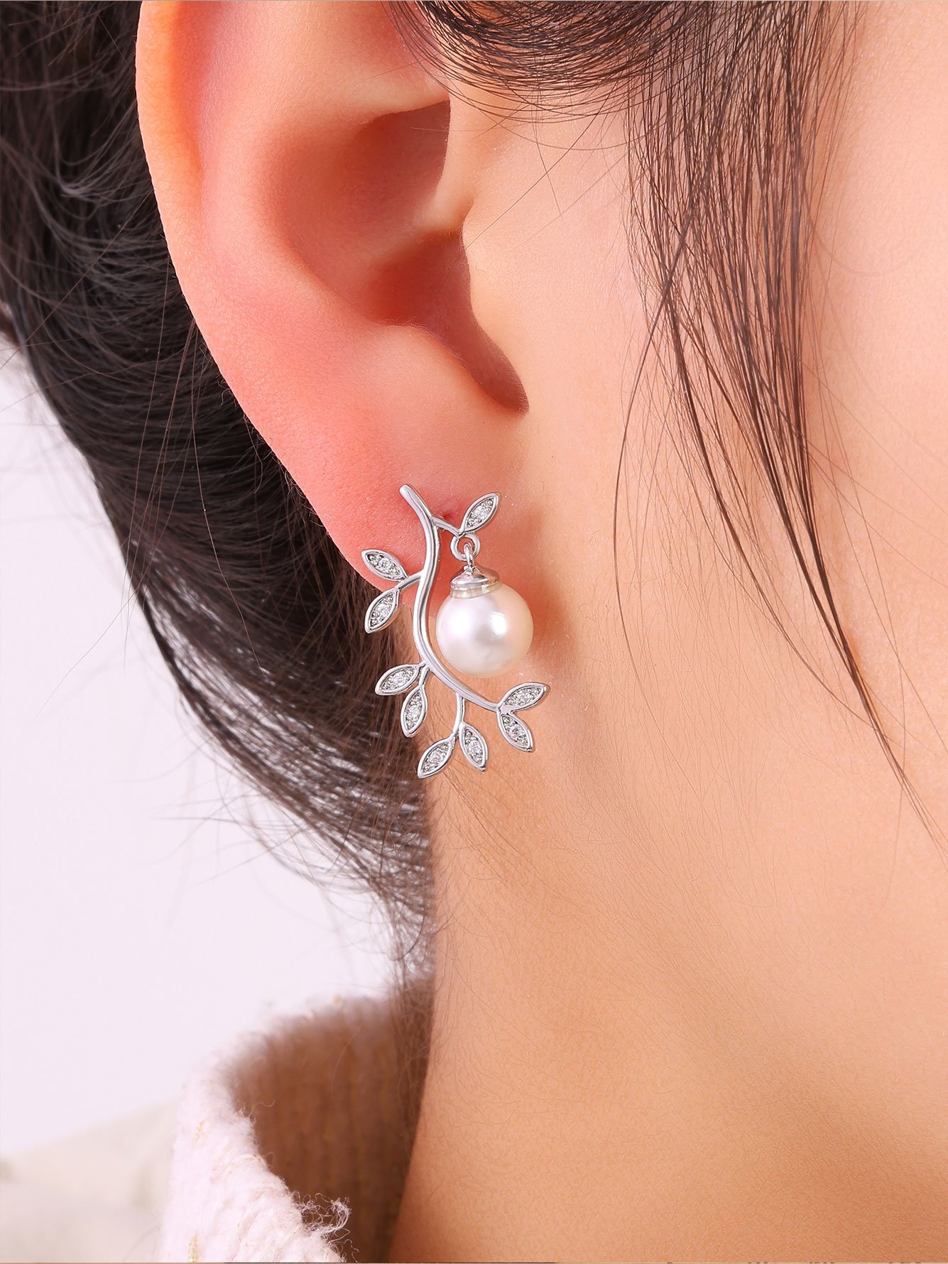 Silver Texture Stud Earrings