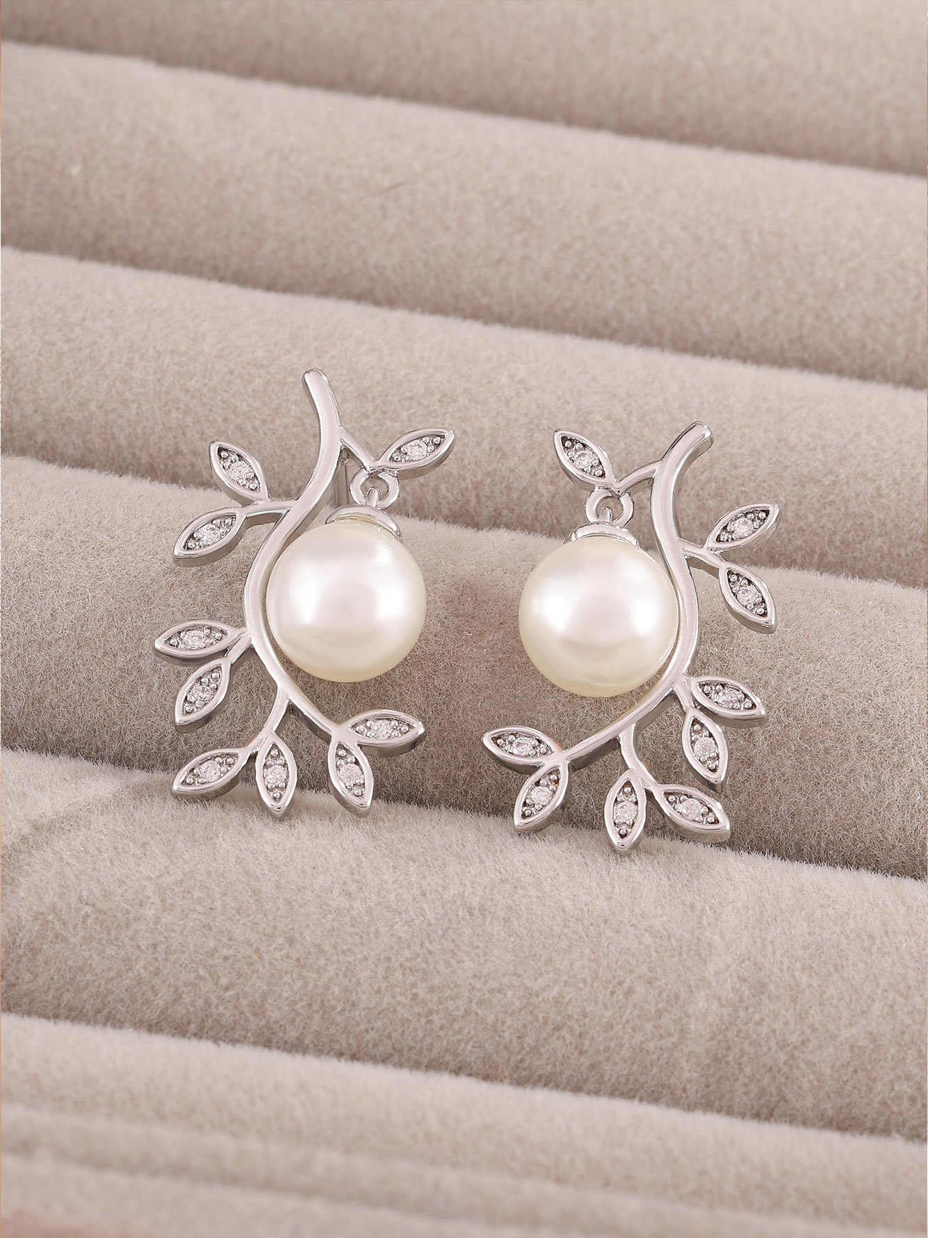Silver Texture Stud Earrings