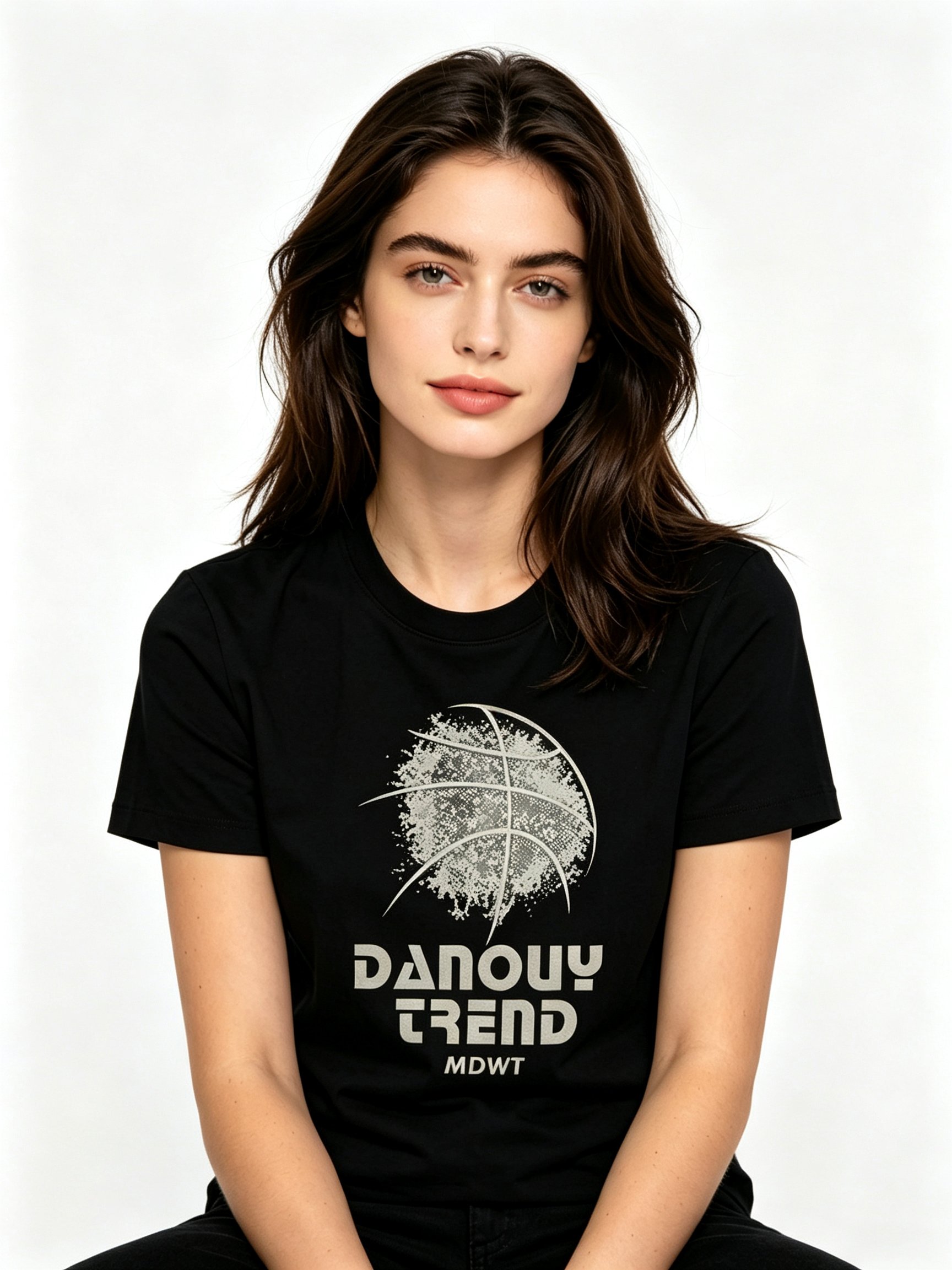 Black Printed Round Neck Regular T-Shirt