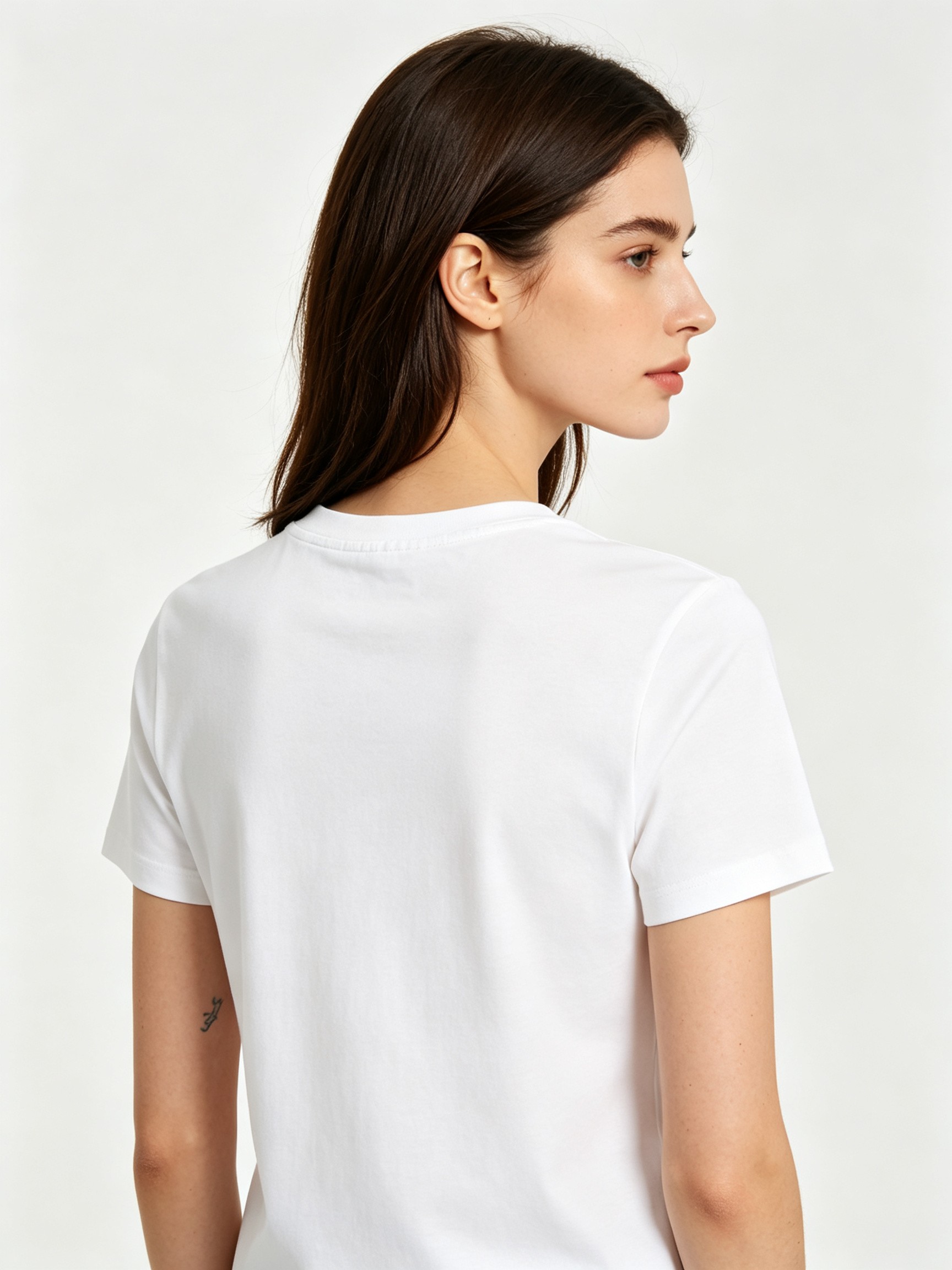 White Printed Round Neck Regular T-Shirt