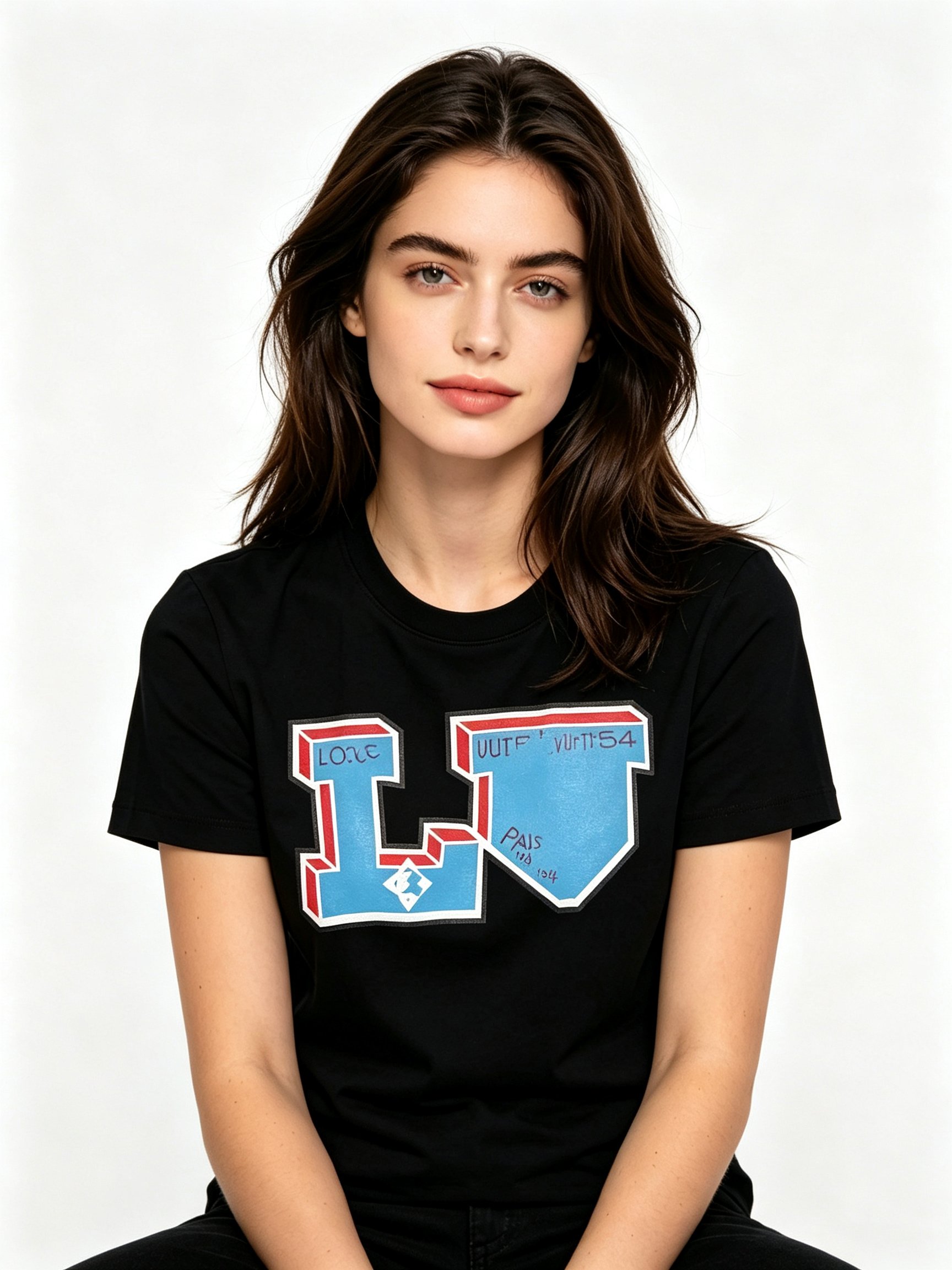 Black Printed Round Neck Regular T-Shirt