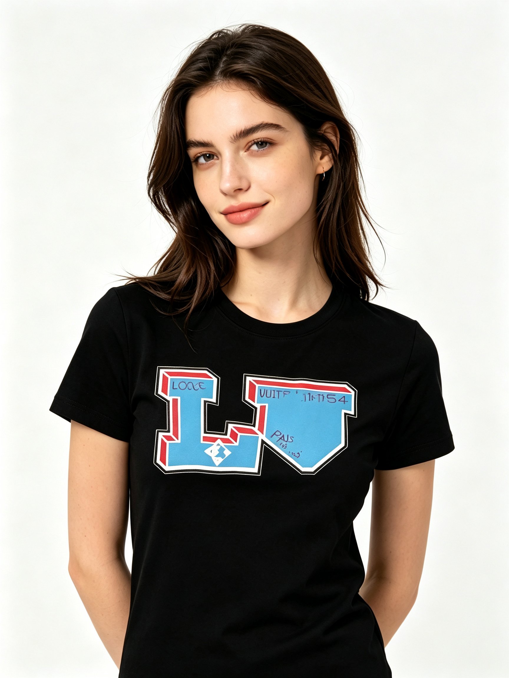Black Printed Round Neck Regular T-Shirt