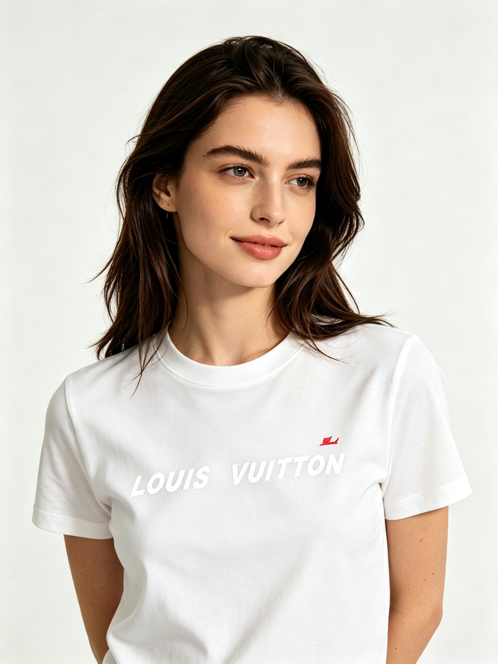 White Printed Round Neck Regular T-Shirt