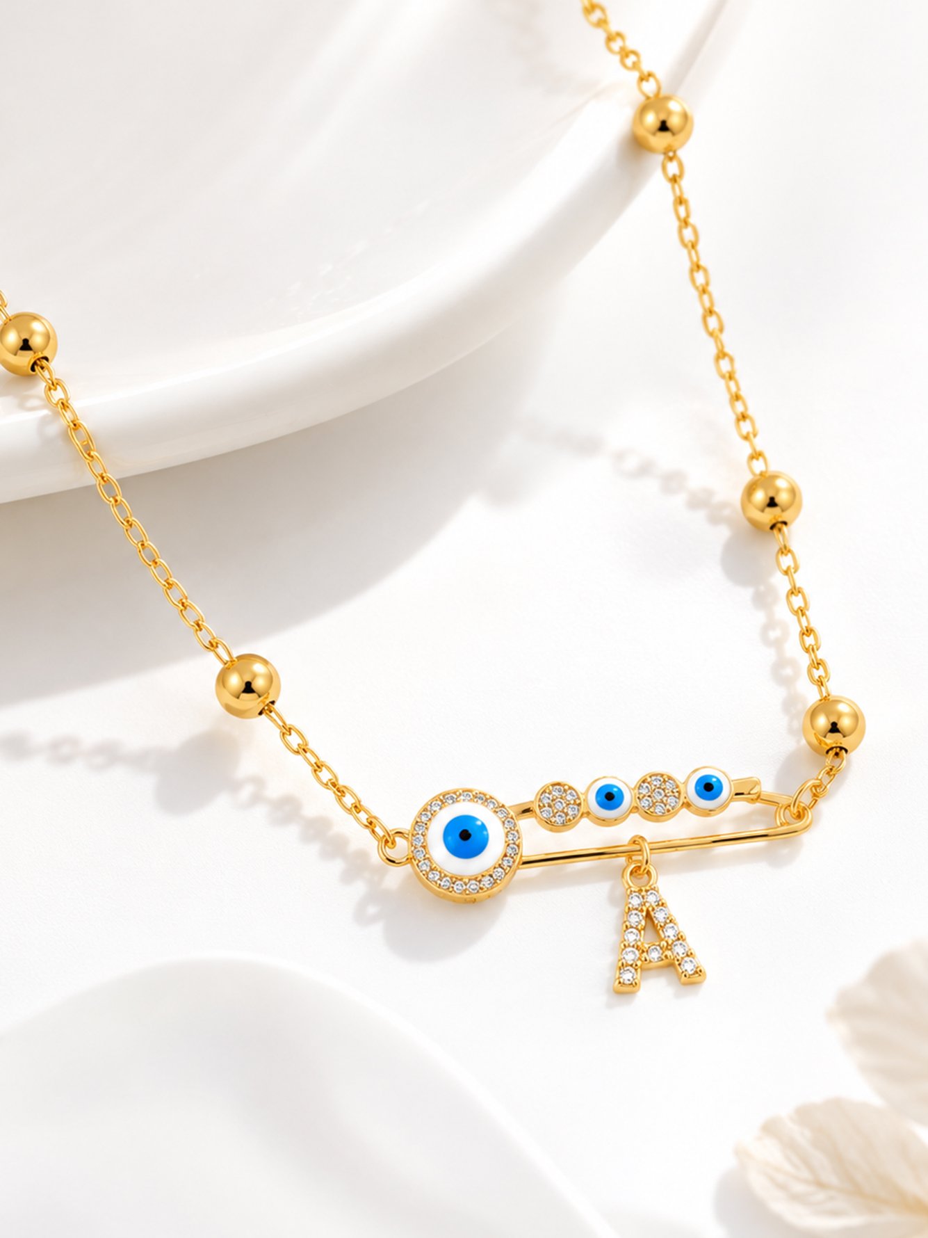 Gold Solid Pendant Necklace