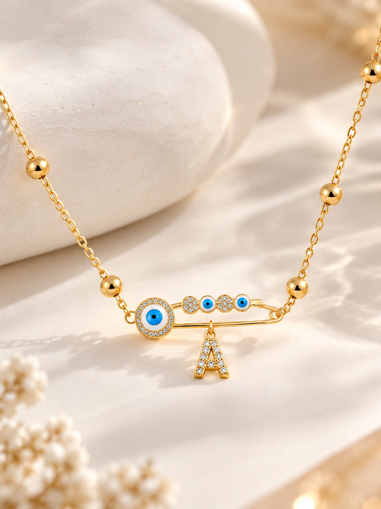 Gold Solid Pendant Necklace