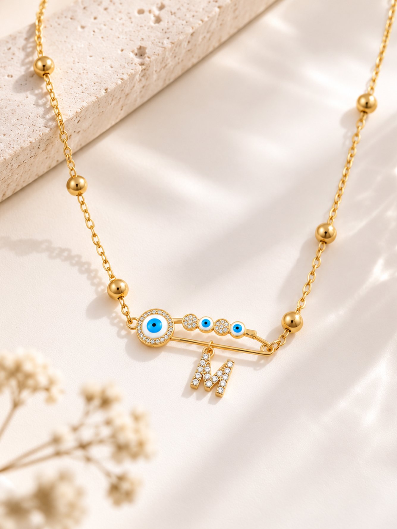 Gold Solid Pendant Necklace
