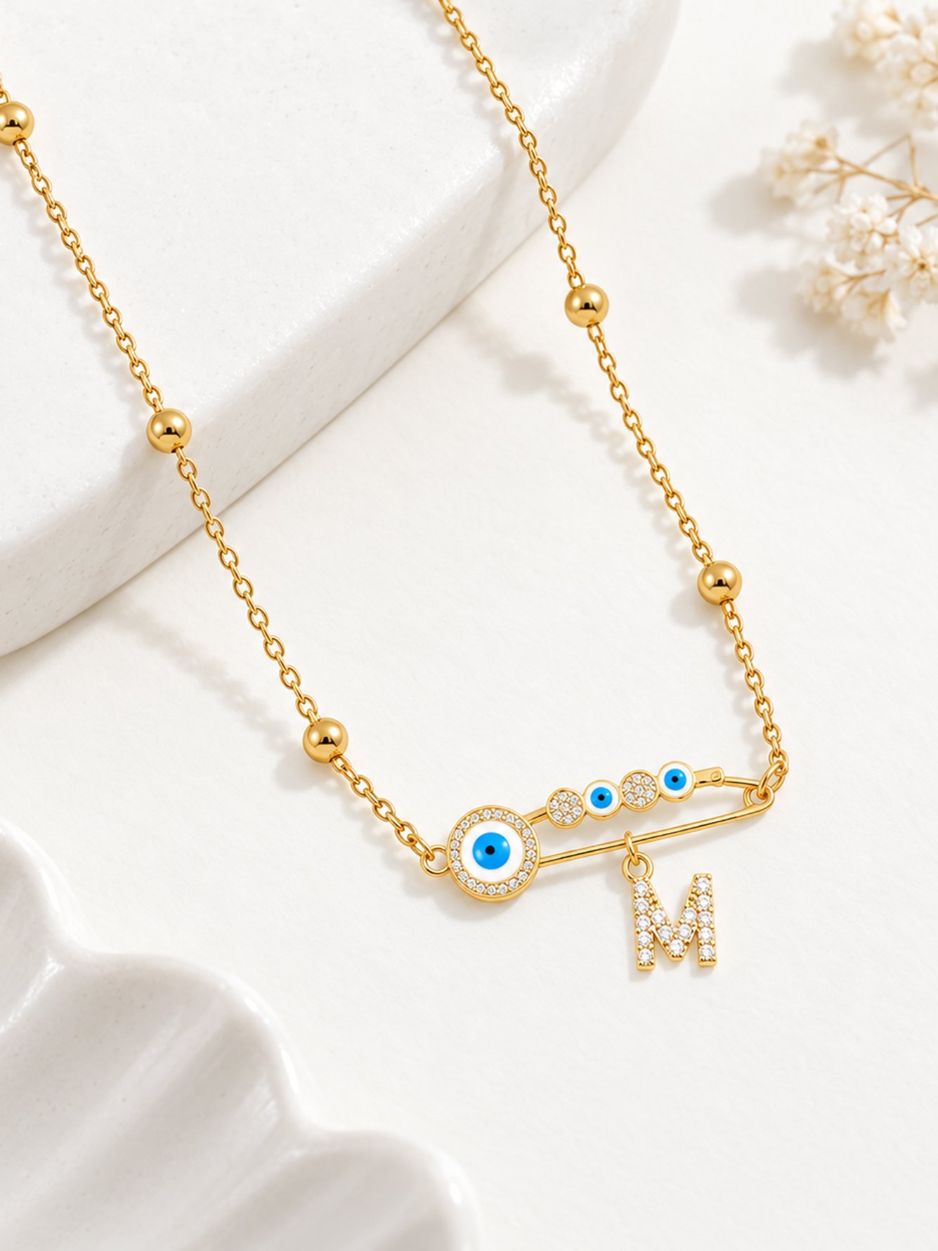 Gold Solid Pendant Necklace