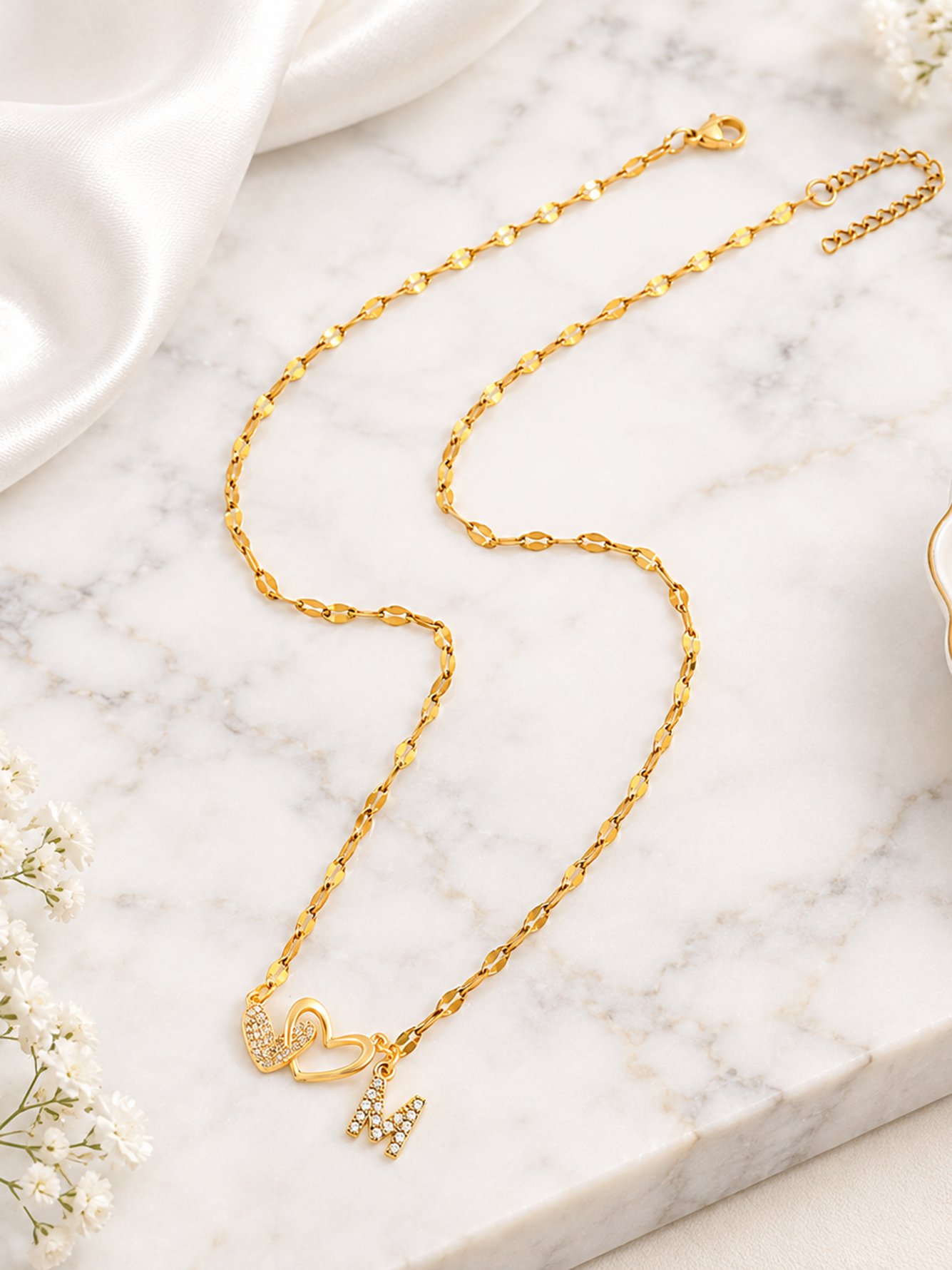 Gold Solid Pendant Necklace