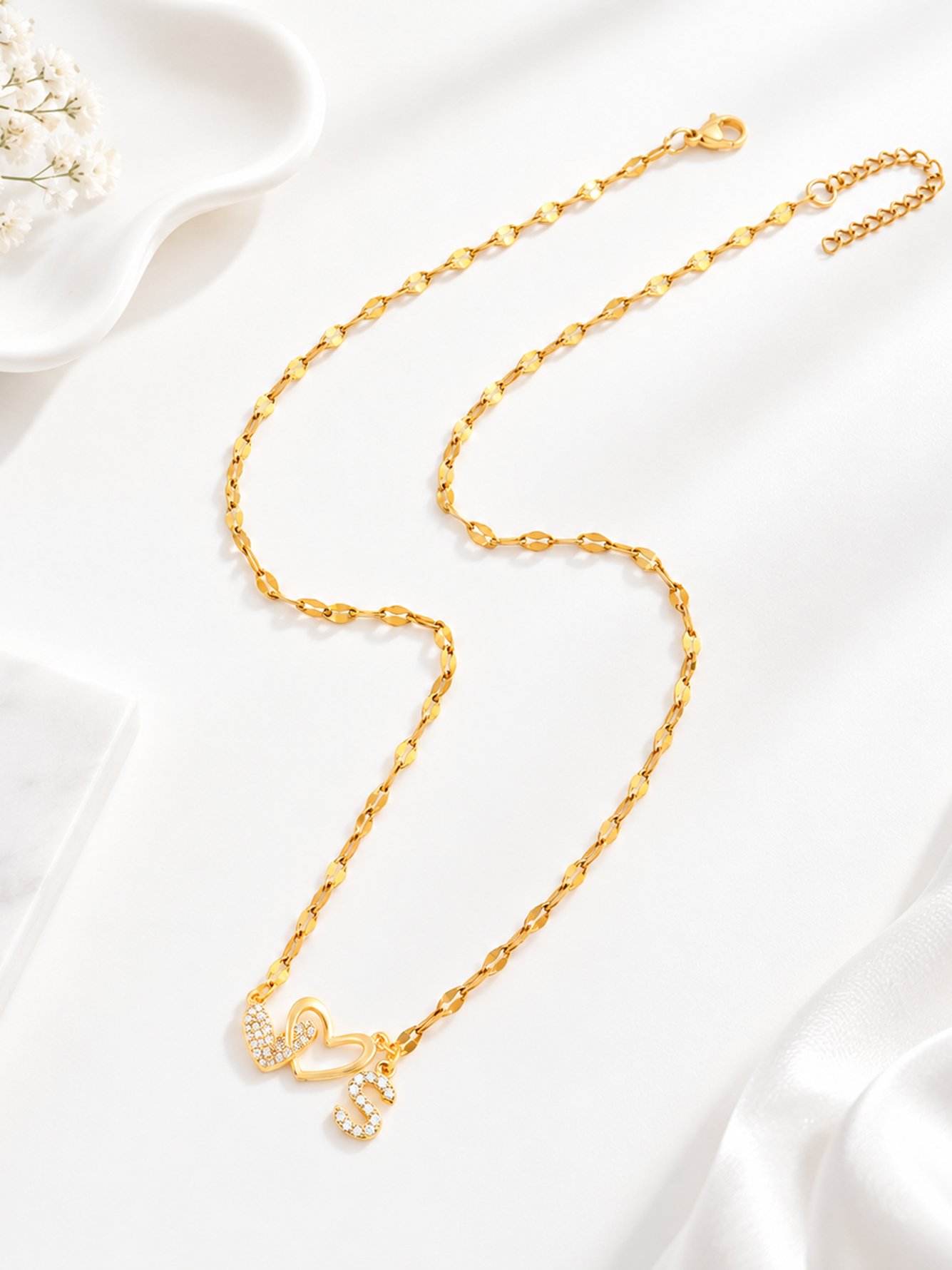 Gold Solid Pendant Necklace