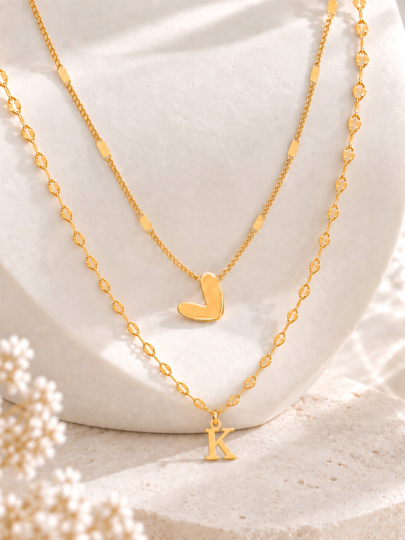 Gold Solid Pendant Necklace