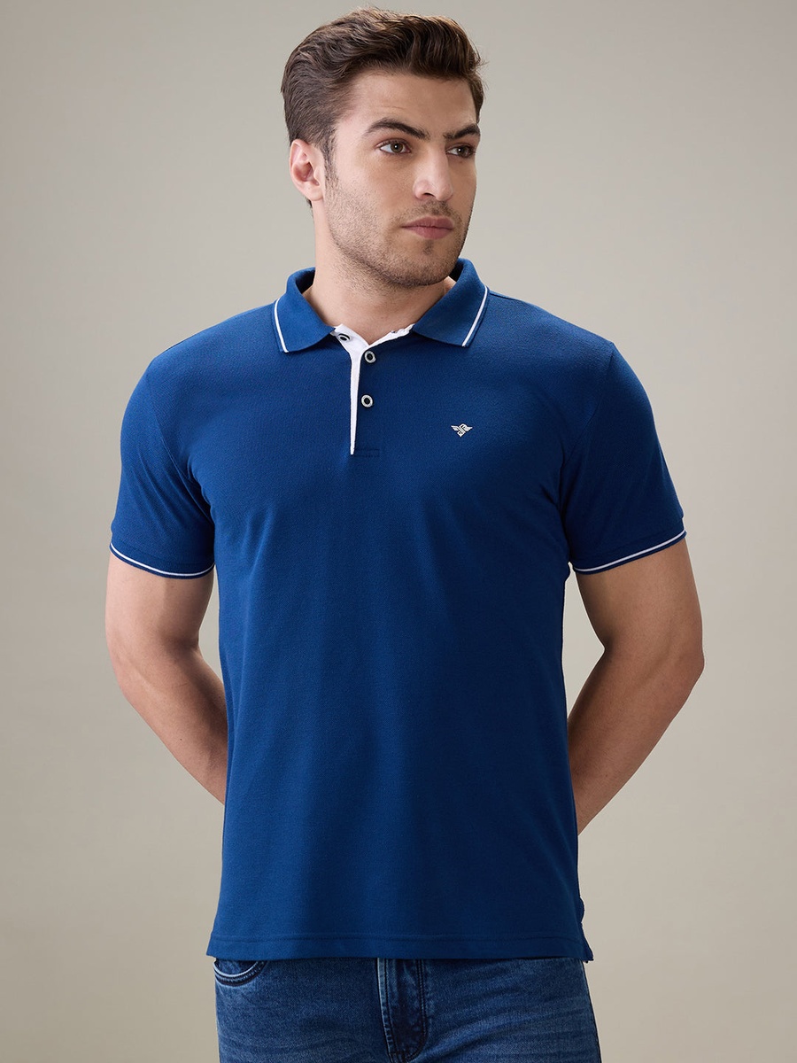 Solid Brand Logo Regular Fit True Polo T-Shirt