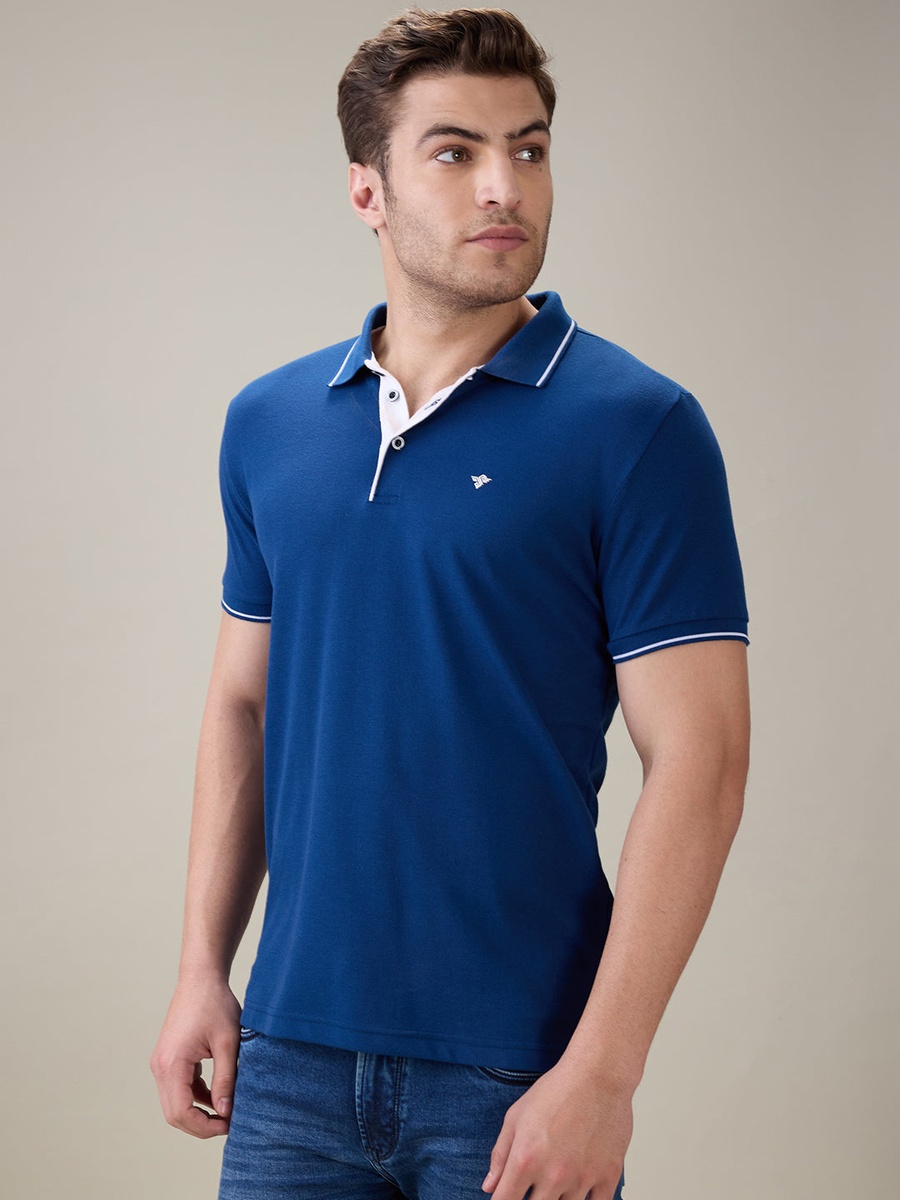 Solid Brand Logo Regular Fit True Polo T-Shirt