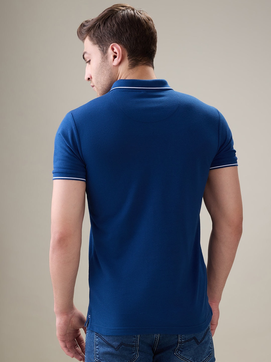 Solid Brand Logo Regular Fit True Polo T-Shirt