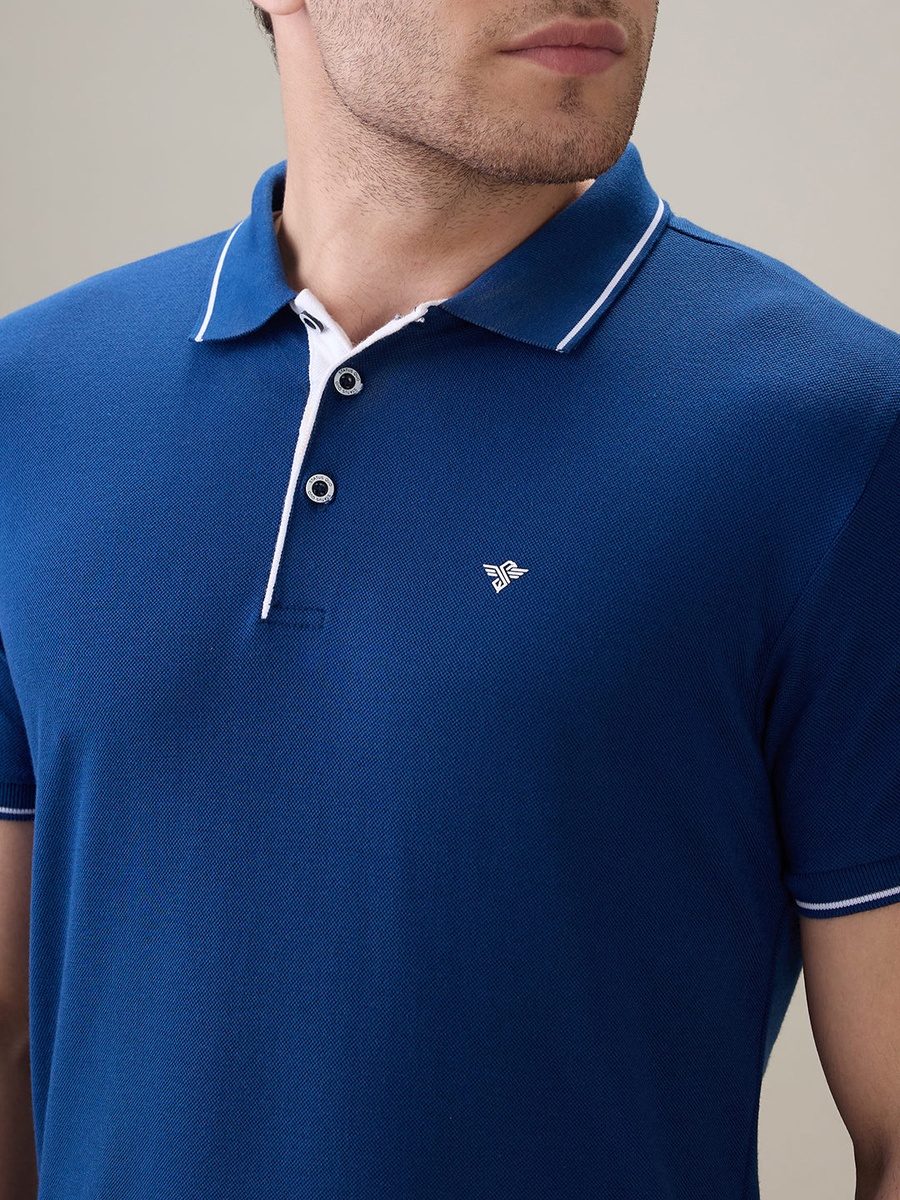 Solid Brand Logo Regular Fit True Polo T-Shirt