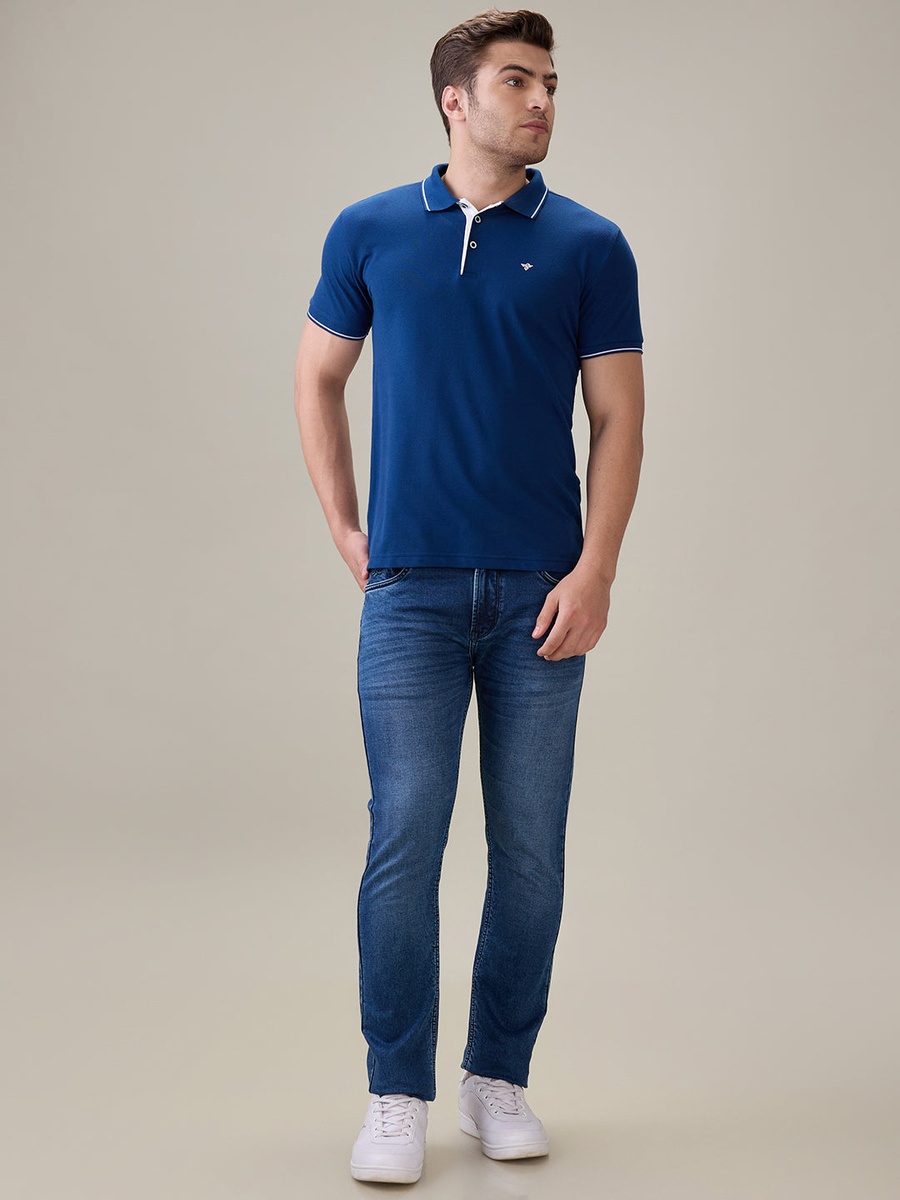 Solid Brand Logo Regular Fit True Polo T-Shirt