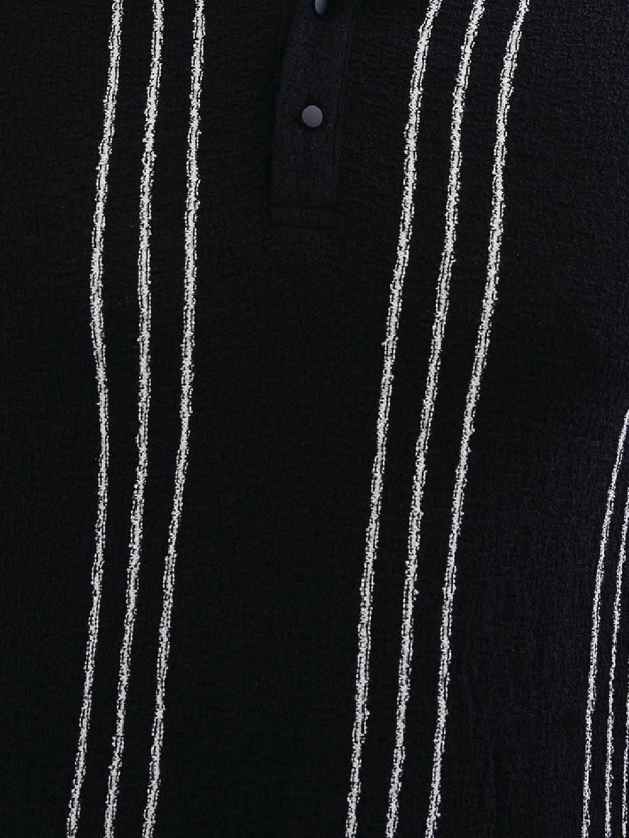 Striped Wide Collar Regular Fit T-Shirt