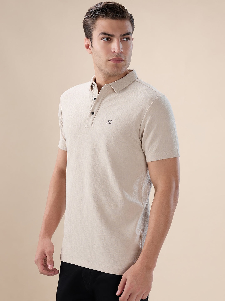 Solid Polo Collar Regular Fit T-Shirt