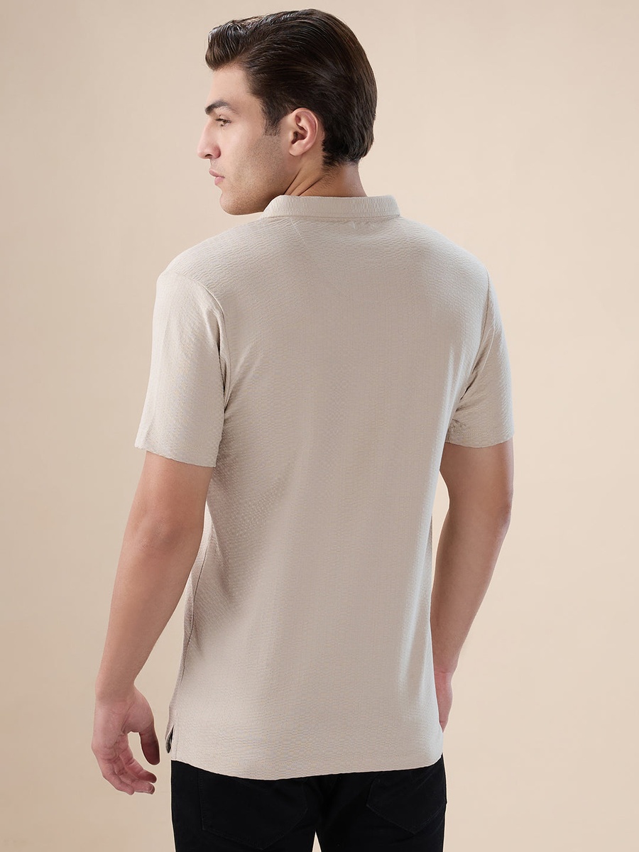 Solid Polo Collar Regular Fit T-Shirt