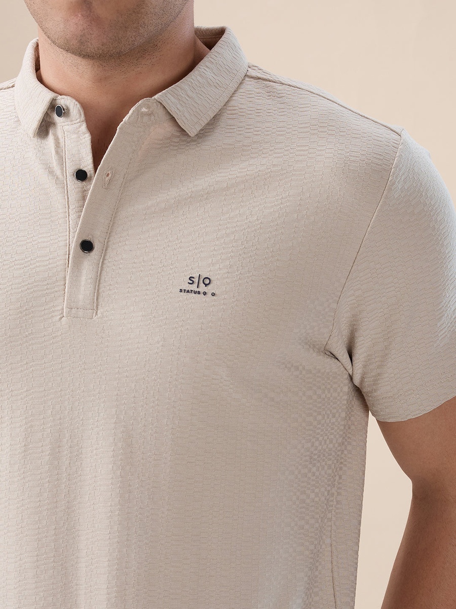 Solid Polo Collar Regular Fit T-Shirt