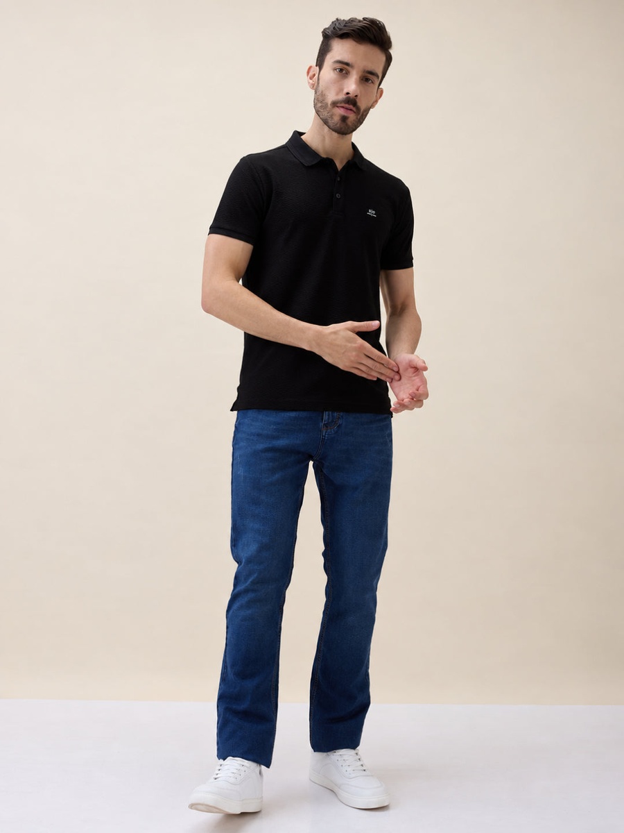 Solid Polo Collar Regular Fit T-Shirt