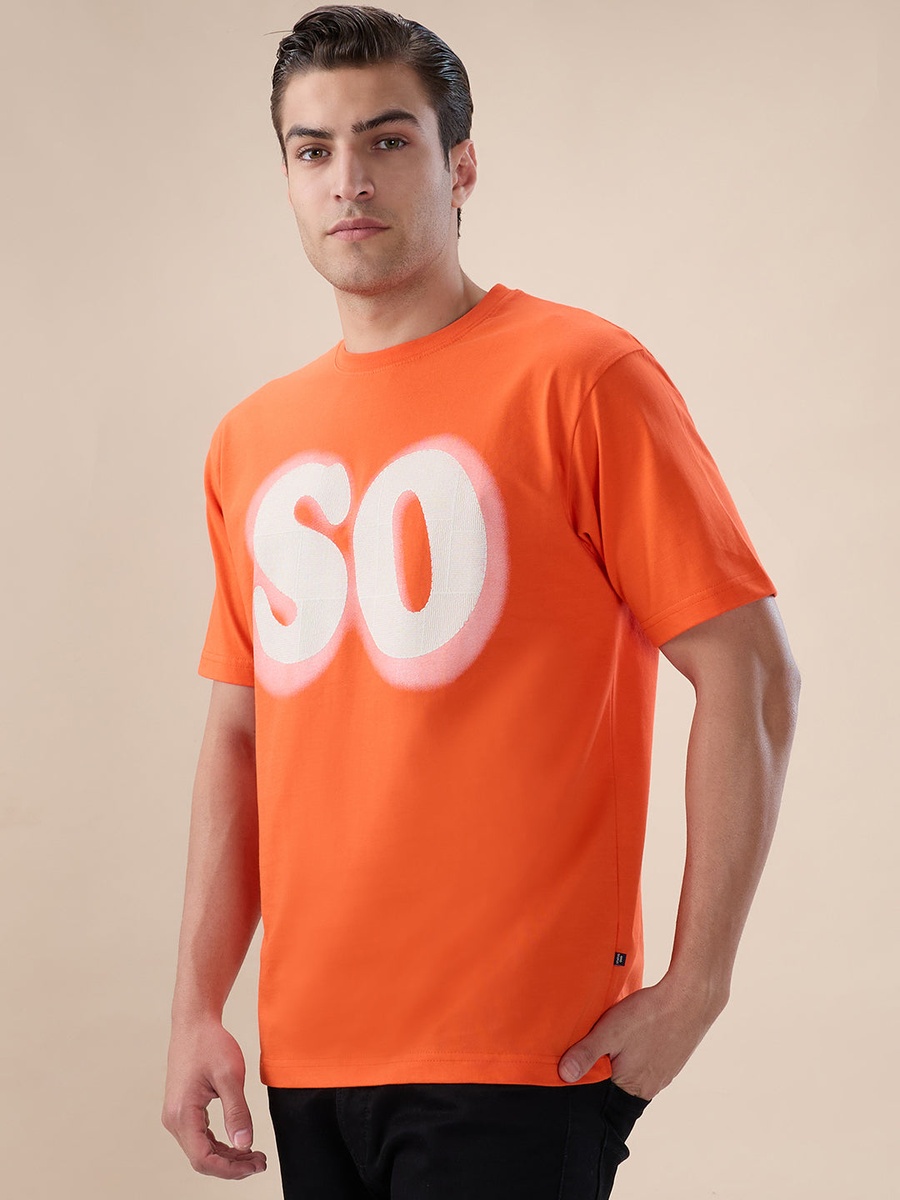 Front and Back Typography Printed Oversized T-Shirt