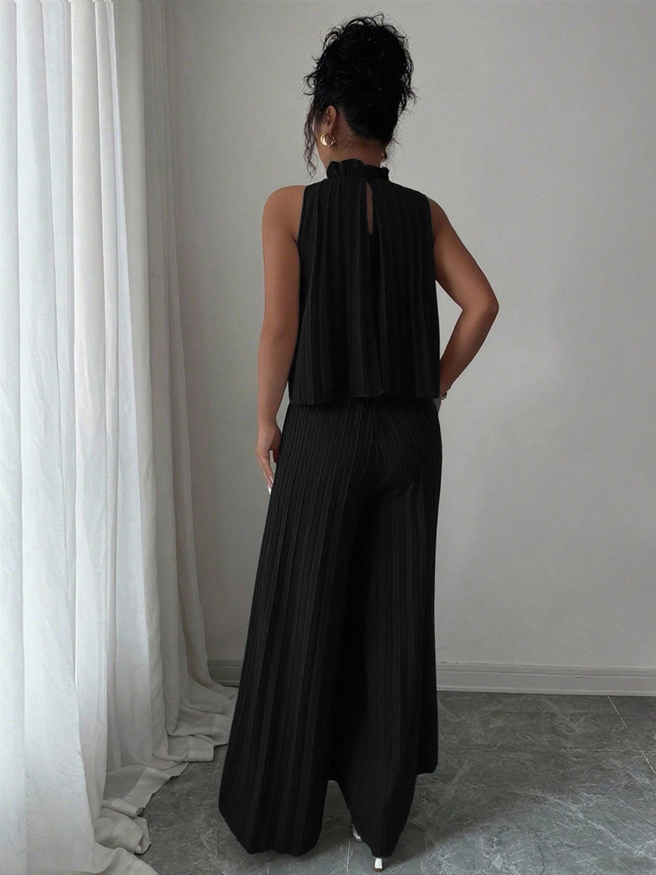 Black Pleated Jumpsuit