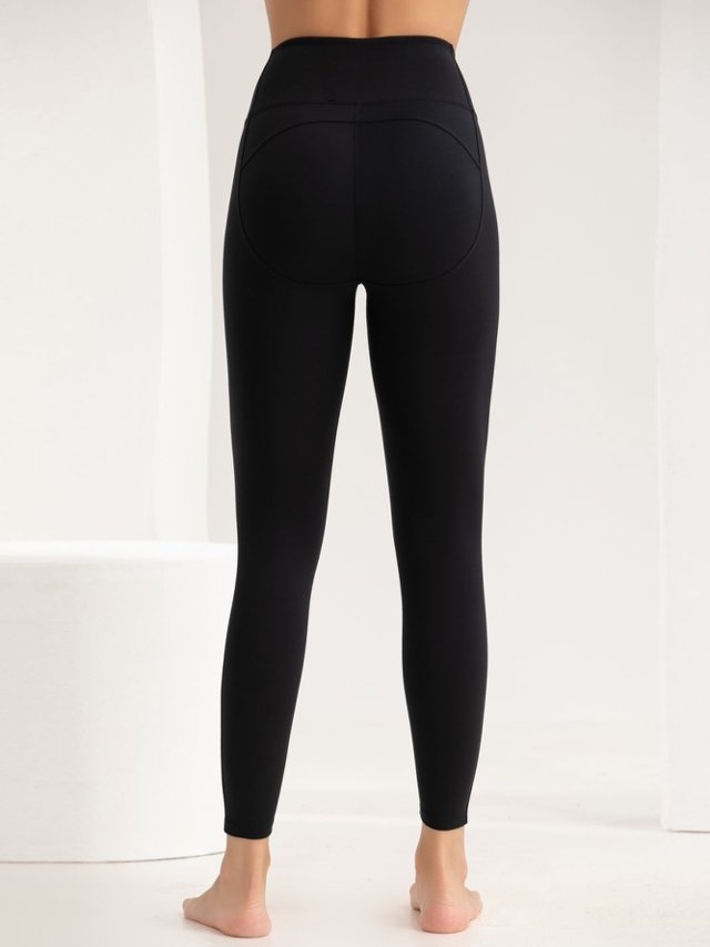 Black Solid Activewear Leggings