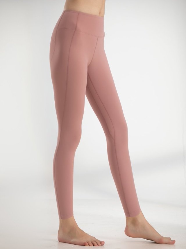 Dark Pink Plain Activewear Leggings