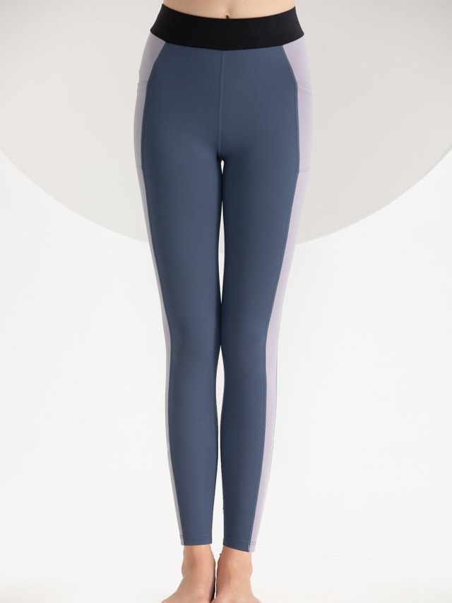 Medium Blue Color Block Active Leggings 