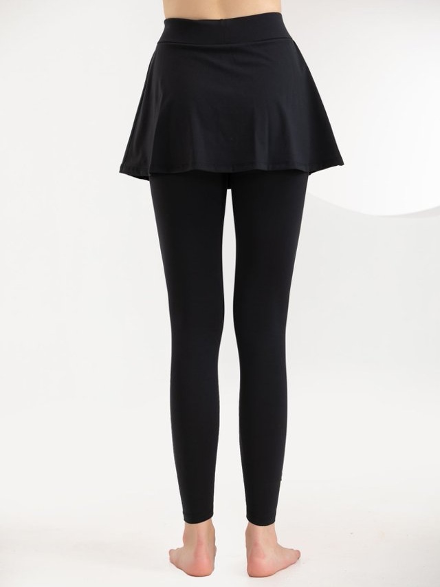 Black Skirted Activewear Leggings
