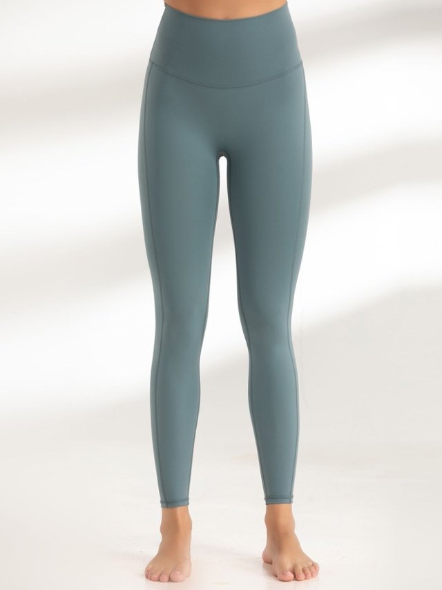 Green Plain Activewear Leggings