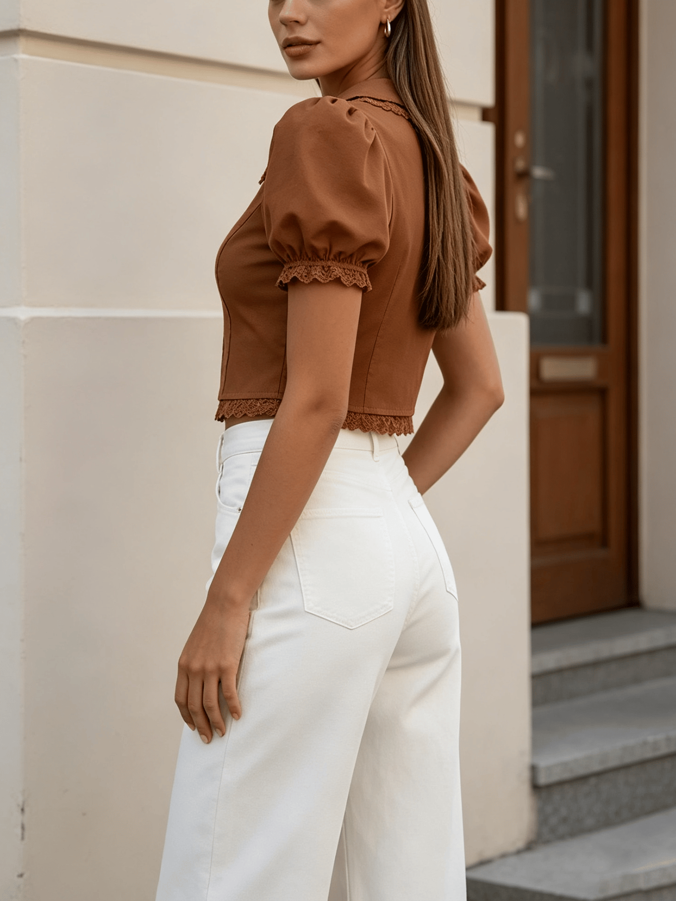 Rust Solid Short Sleeves Regular Shirt