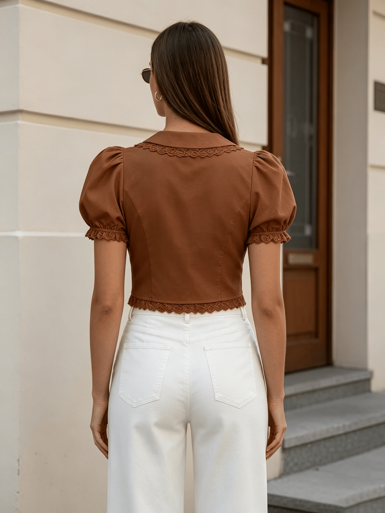 Rust Solid Short Sleeves Regular Shirt